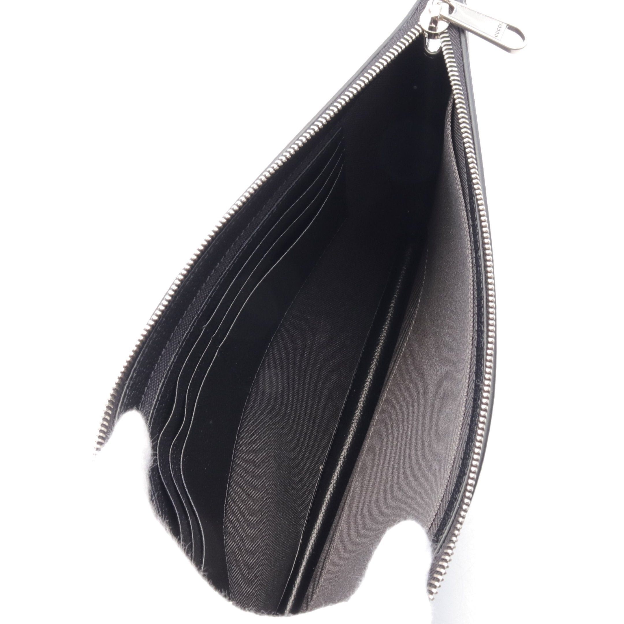 Gucci Gucci Gg Supreme Clutch Bag Leather Black Size ONE SIZE - 3 Thumbnail
