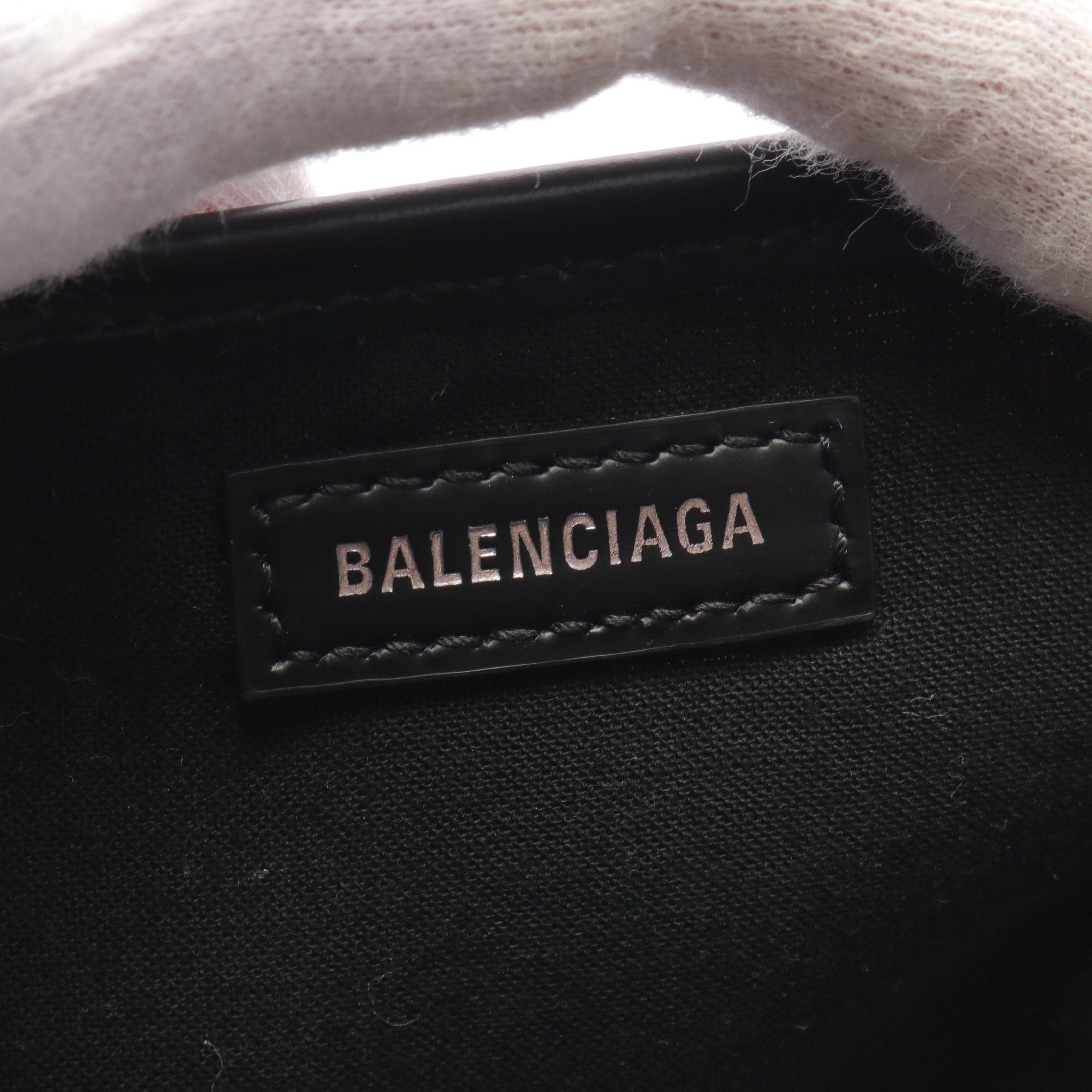 Balenciaga Balenciaga Navy Cabas S Hippopotamus Handbag Tote Bag Canvas Leather Off White Black Size ONE SIZE - 4 Thumbnail