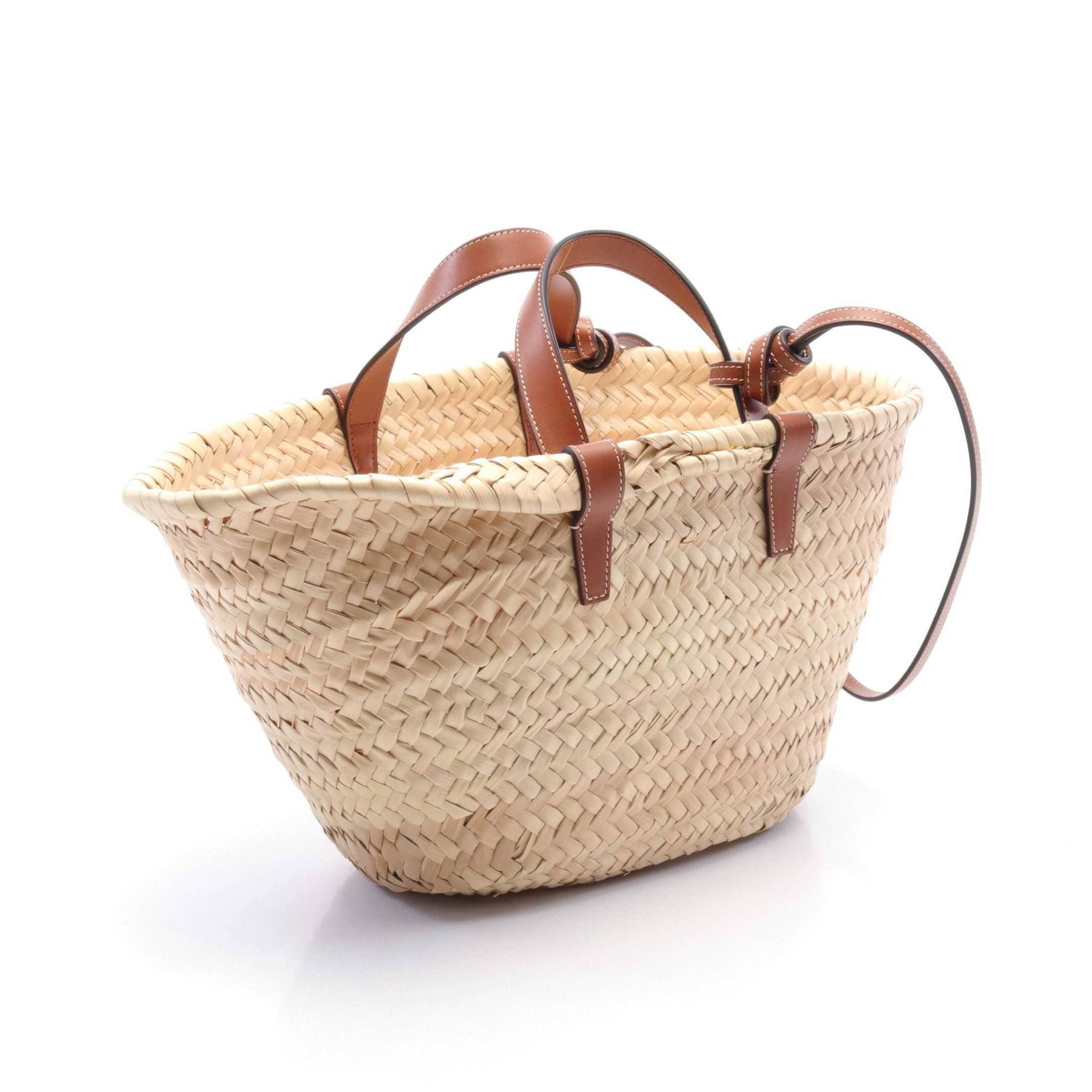 Celine Celine Teen Triomphe Classic Pannier Basket Bag Handbag Raffia Leather Beige Brown Size ONE SIZE - 2 Thumbnail