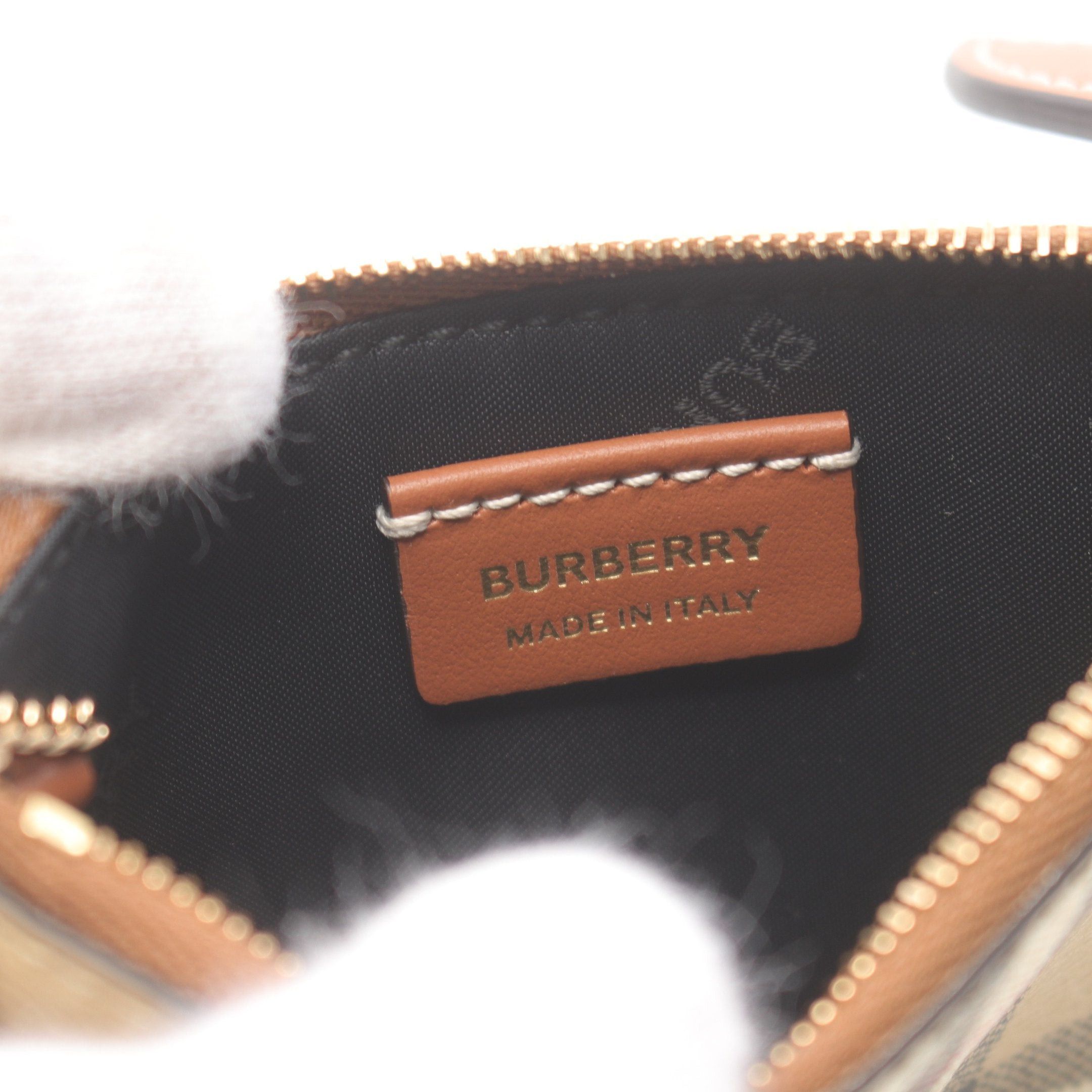 Burberry Burberry Check Coin Purse Beige Multicolor With Key Ring Size ONE SIZE - 4 Thumbnail