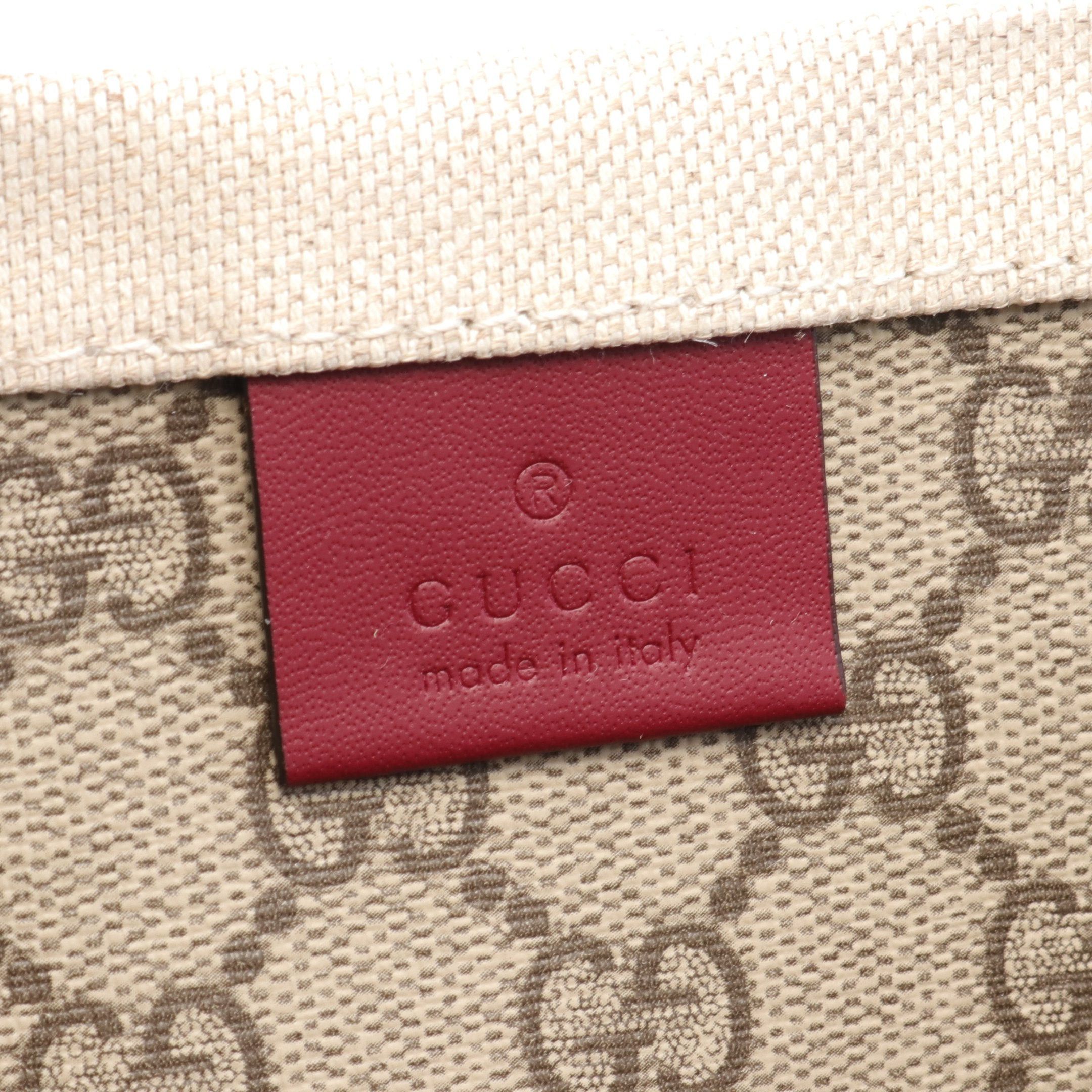 Gucci Gucci Print Shoulder Bag Tote Canvas Leather Beige Bordeaux Size ONE SIZE - 4 Thumbnail