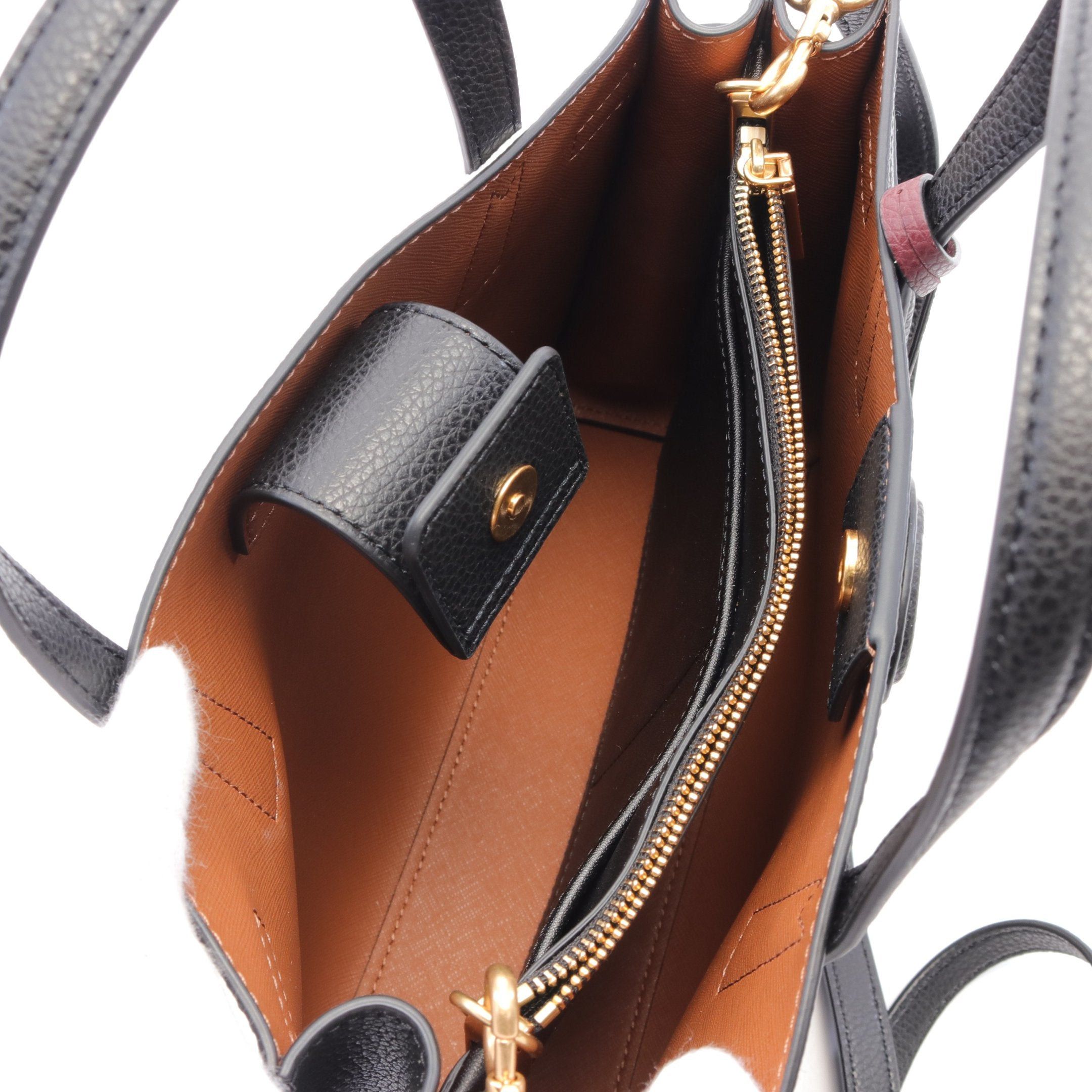 Tory Burch Tory Burch Robinson Handbag Tote Bag Leather Black Size ONE SIZE - 3 Thumbnail