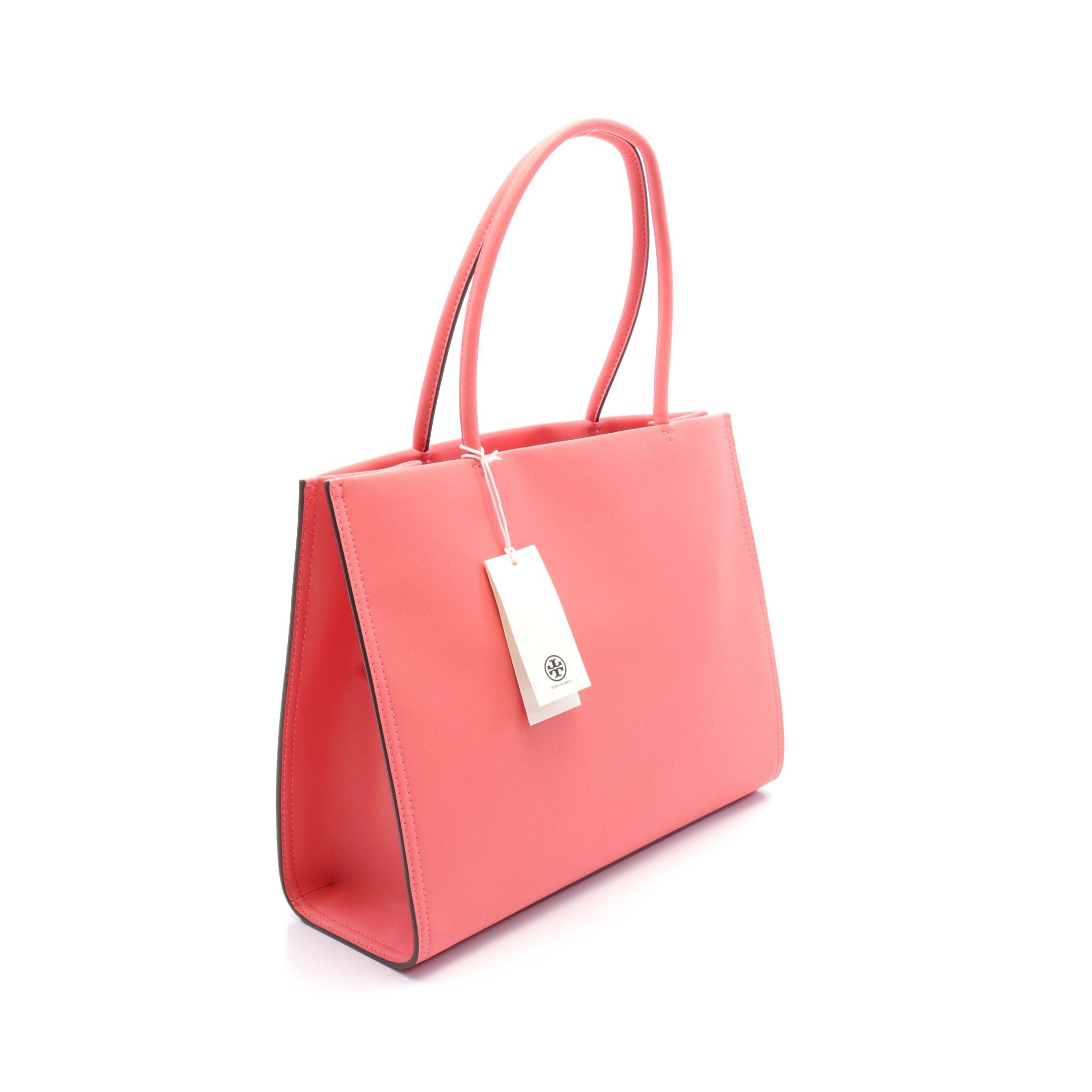 Tory Burch Tory Burch Ella Bio Small Tote Handbag Bag Fake Leather Coral Pink Size ONE SIZE - 2 Thumbnail