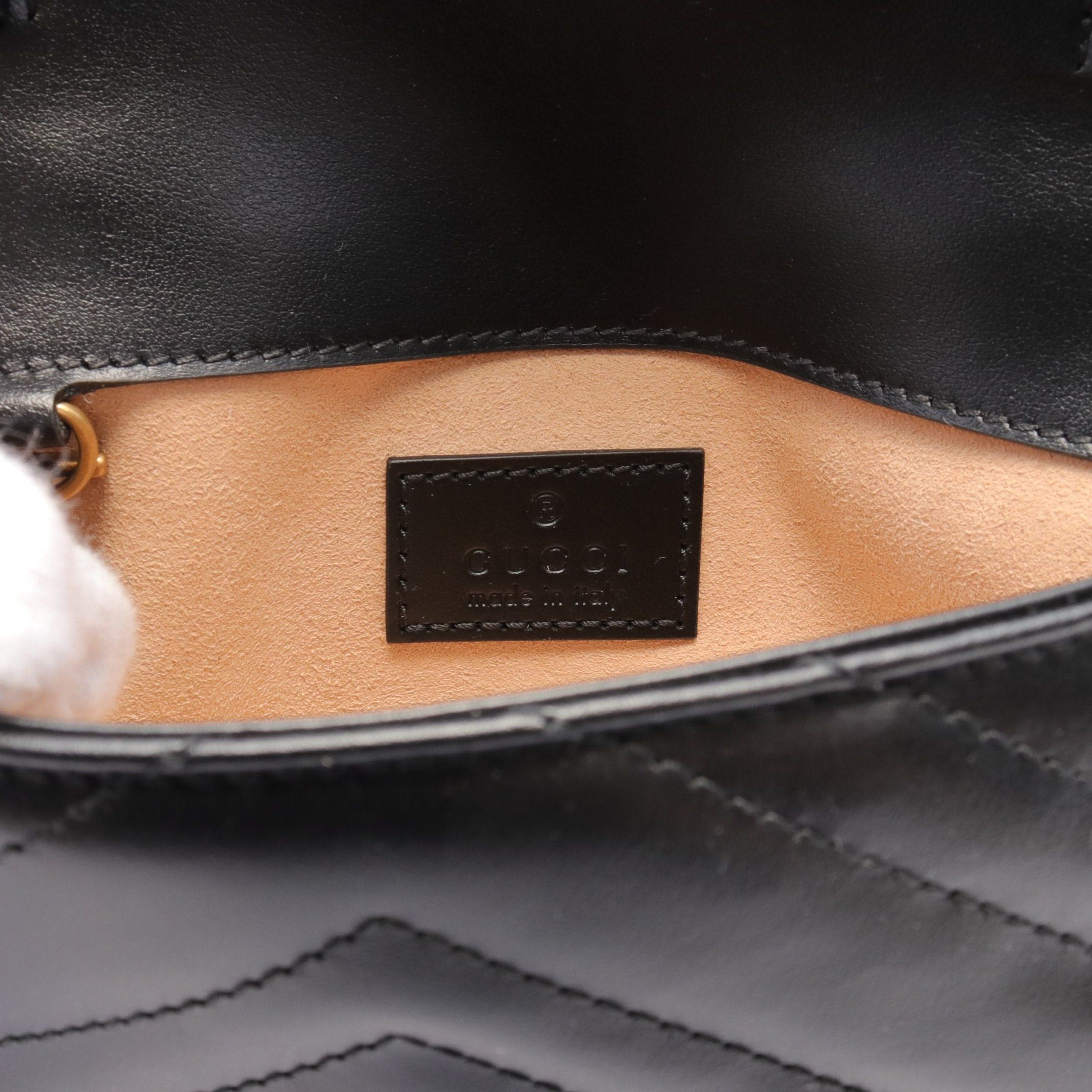 Gucci Gucci Gg Marmont Super Mini Bag Chain Shoulder Leather Black Size ONE SIZE - 4 Thumbnail