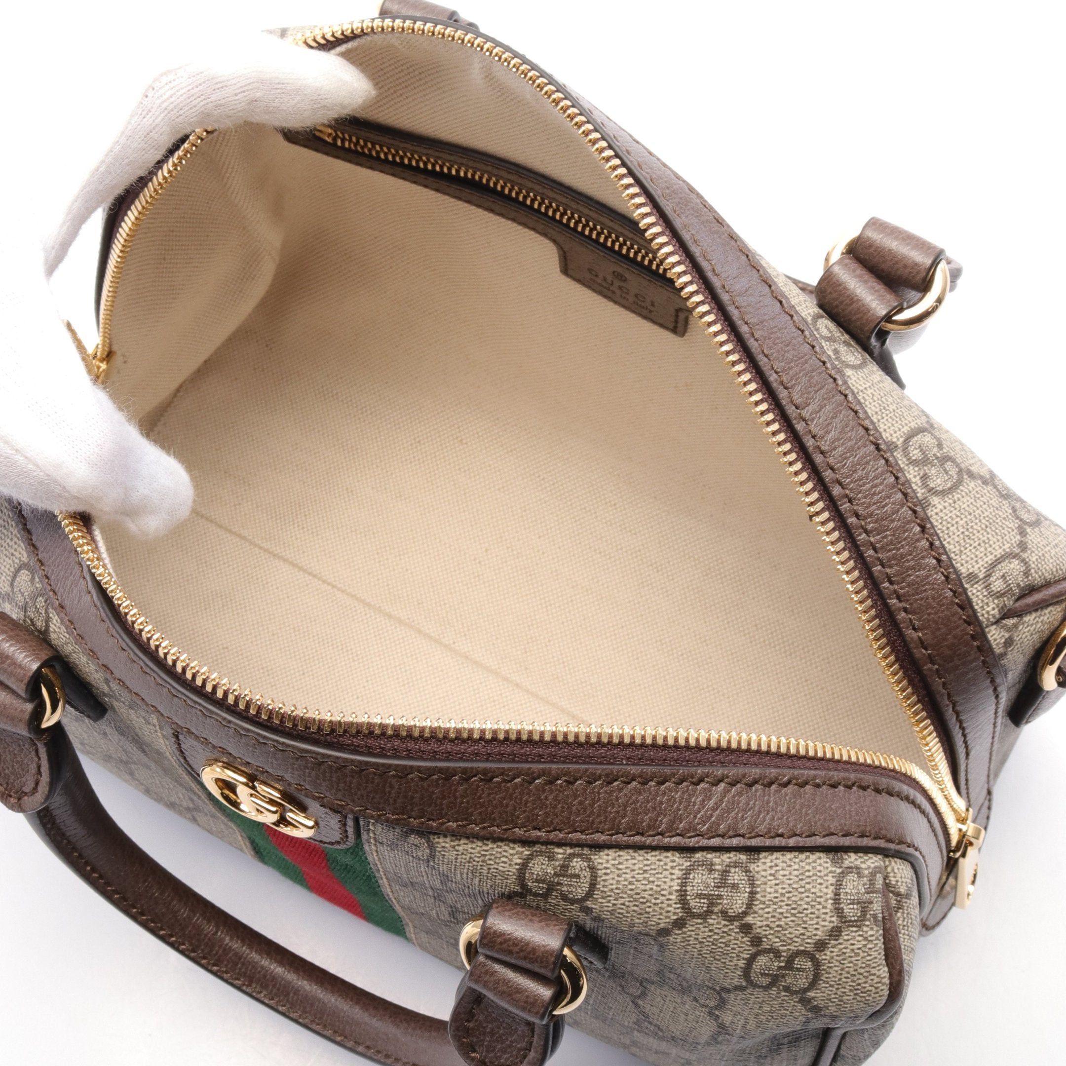 Gucci Gucci Ophidia Gg Supreme Small Top Handle Bag Handbag Leather Beige Brown Size ONE SIZE - 3 Thumbnail