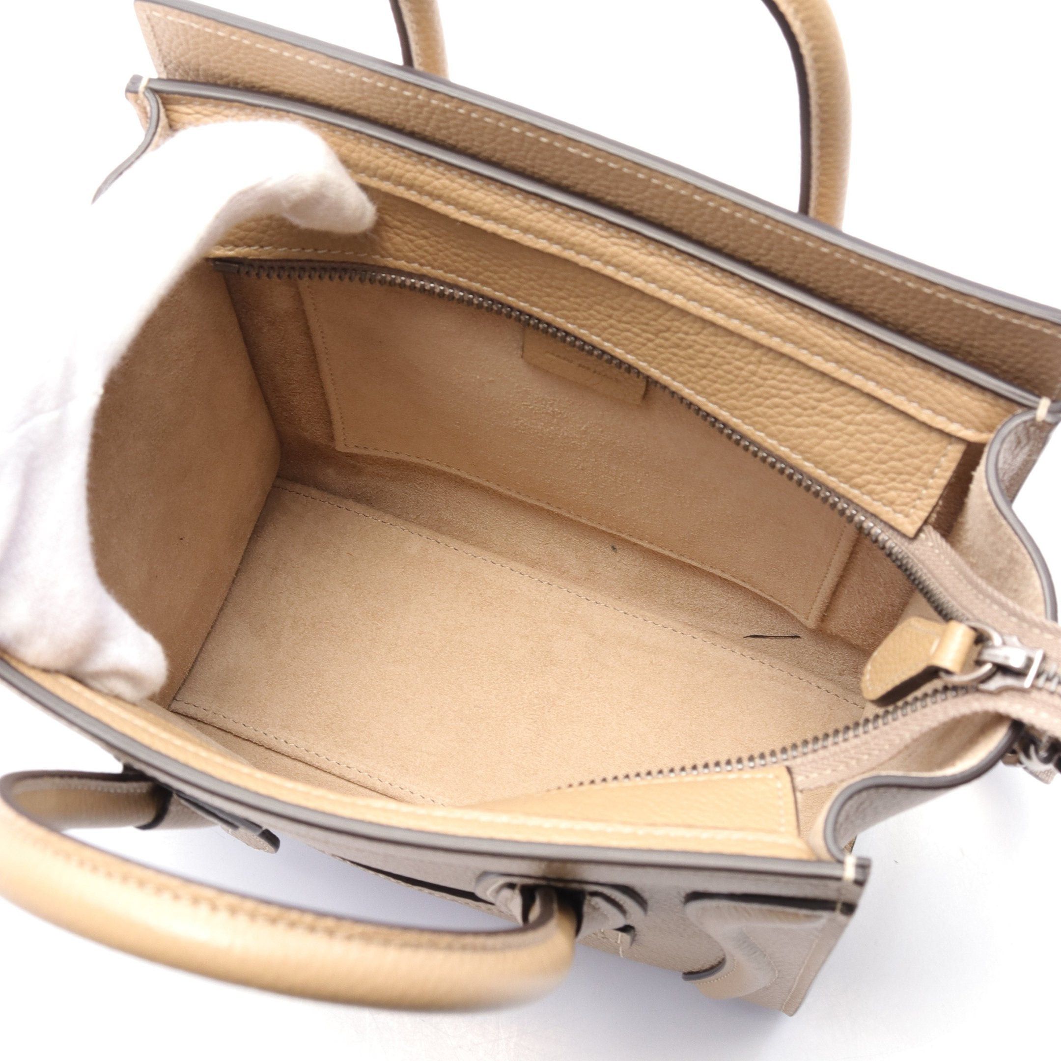 Celine Celine Luggage Nano Shopper Handbag Leather Light Brown Size ONE SIZE - 3 Thumbnail