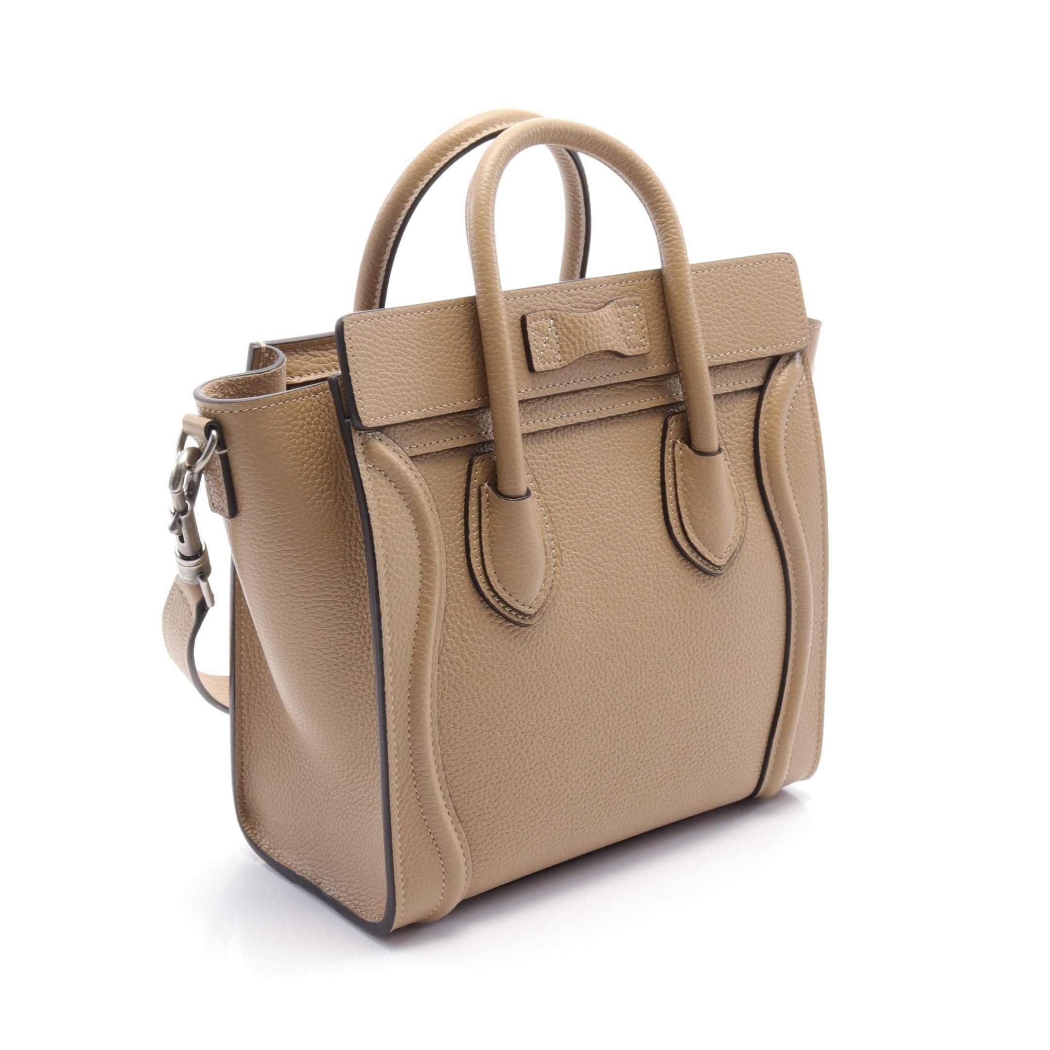 Celine Celine Luggage Nano Shopper Handbag Leather Light Brown Size ONE SIZE - 2 Thumbnail