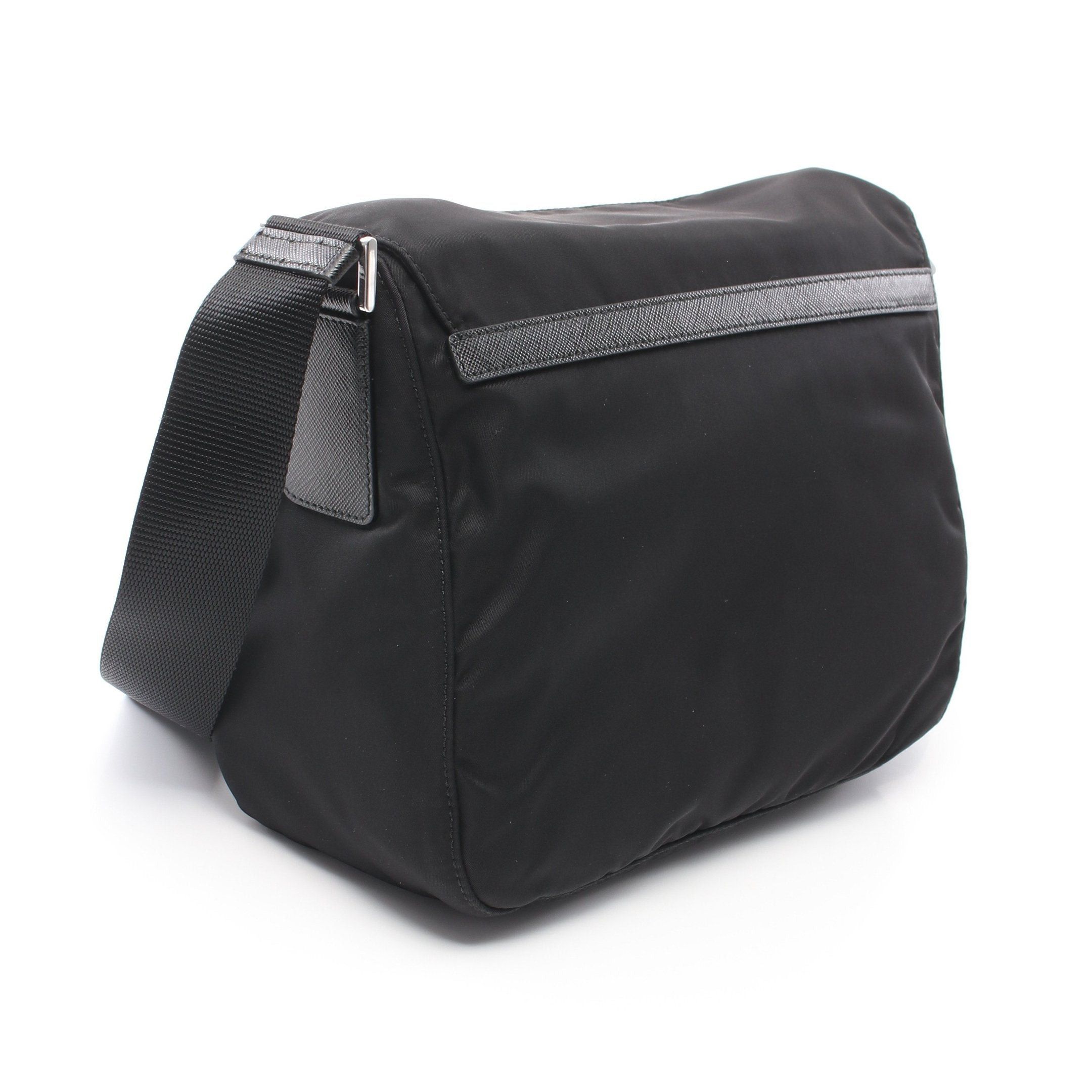 Prada Prada Vela Shoulder Bag Nylon Saffiano Leather Black Size ONE SIZE - 2 Thumbnail
