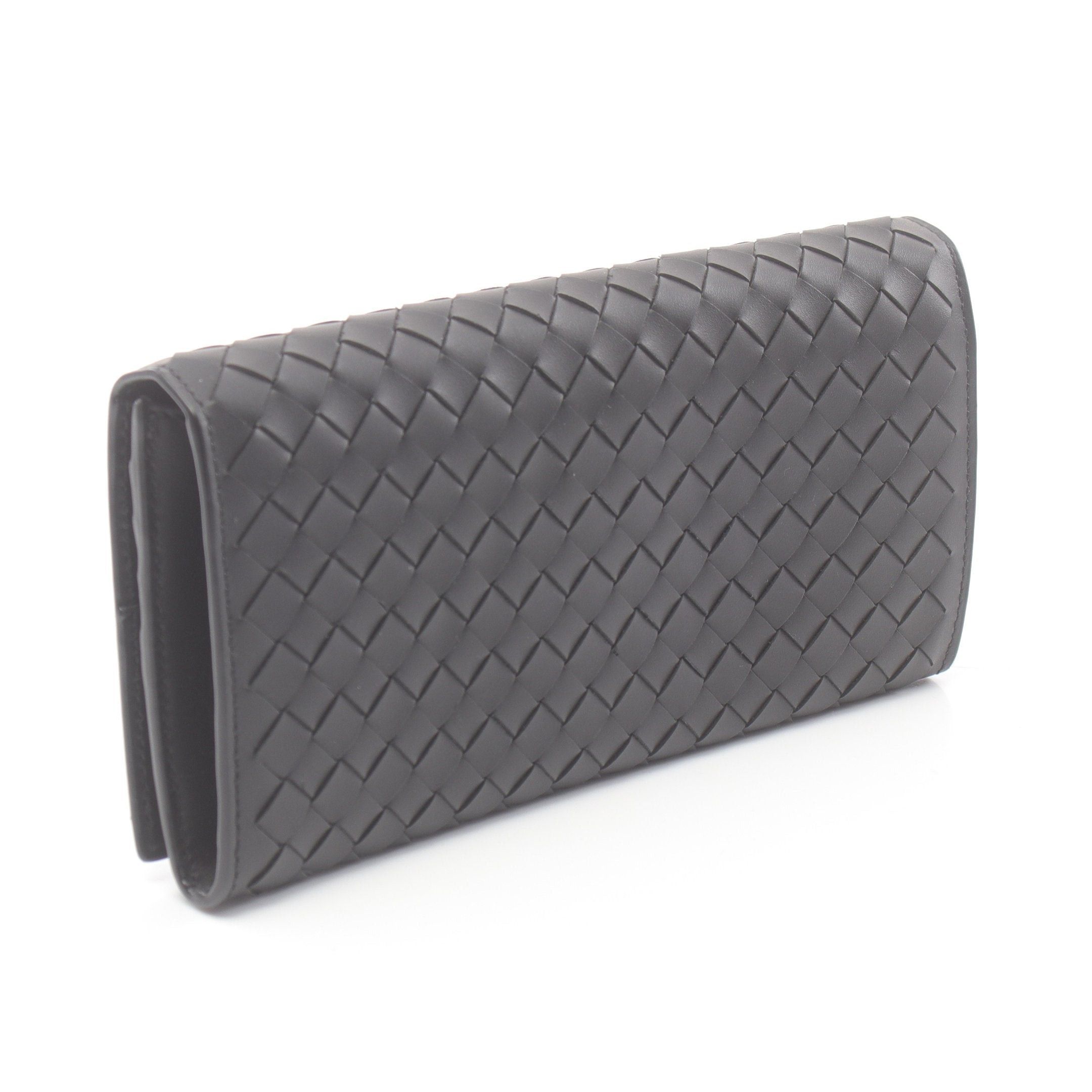 Bottega Veneta Bottega Veneta Intrecciato Bi-Fold Long Wallet Leather Black Size ONE SIZE - 2 Thumbnail