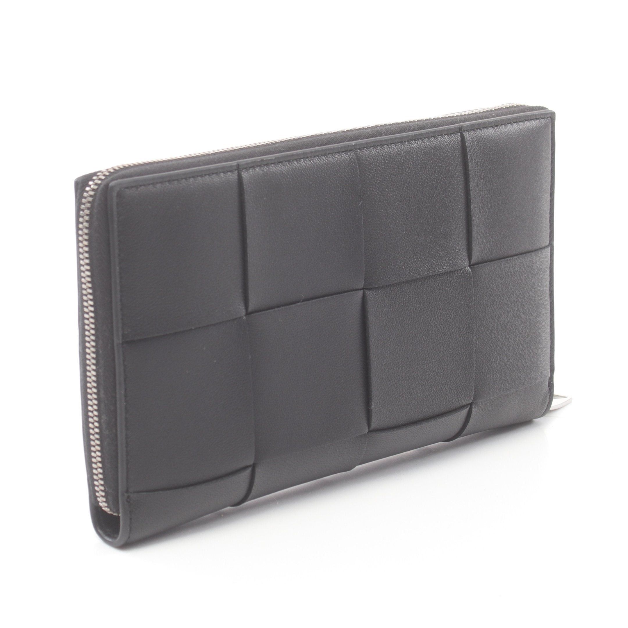 Bottega Veneta Bottega Veneta Zip Around Wallet Maxi Intrecciato Round Zipper Long Leather Black Size ONE SIZE - 2 Thumbnail