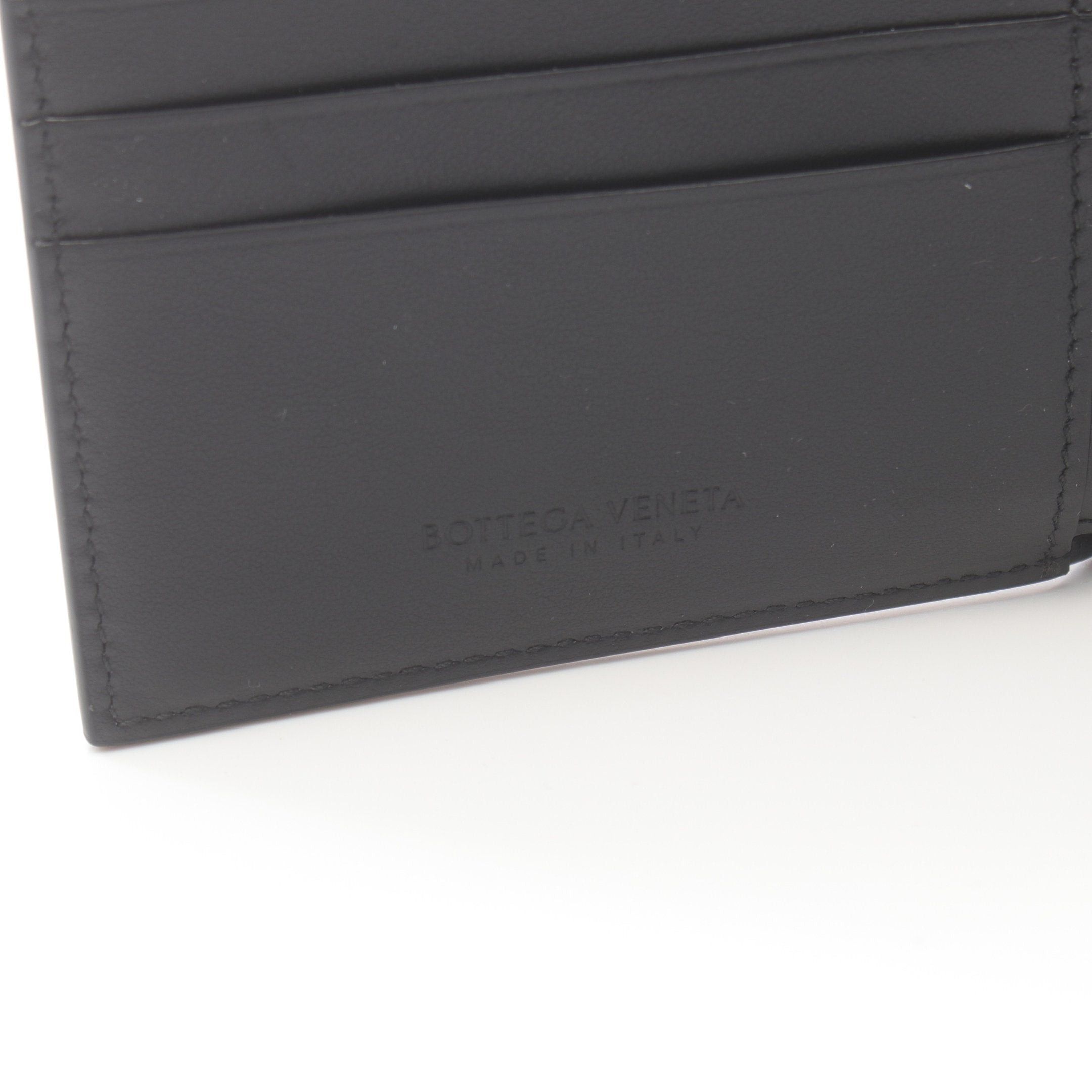 Bottega Veneta Bottega Veneta Maxi Intrecciato Bi-Fold Wallet Leather Black Size ONE SIZE - 4 Thumbnail
