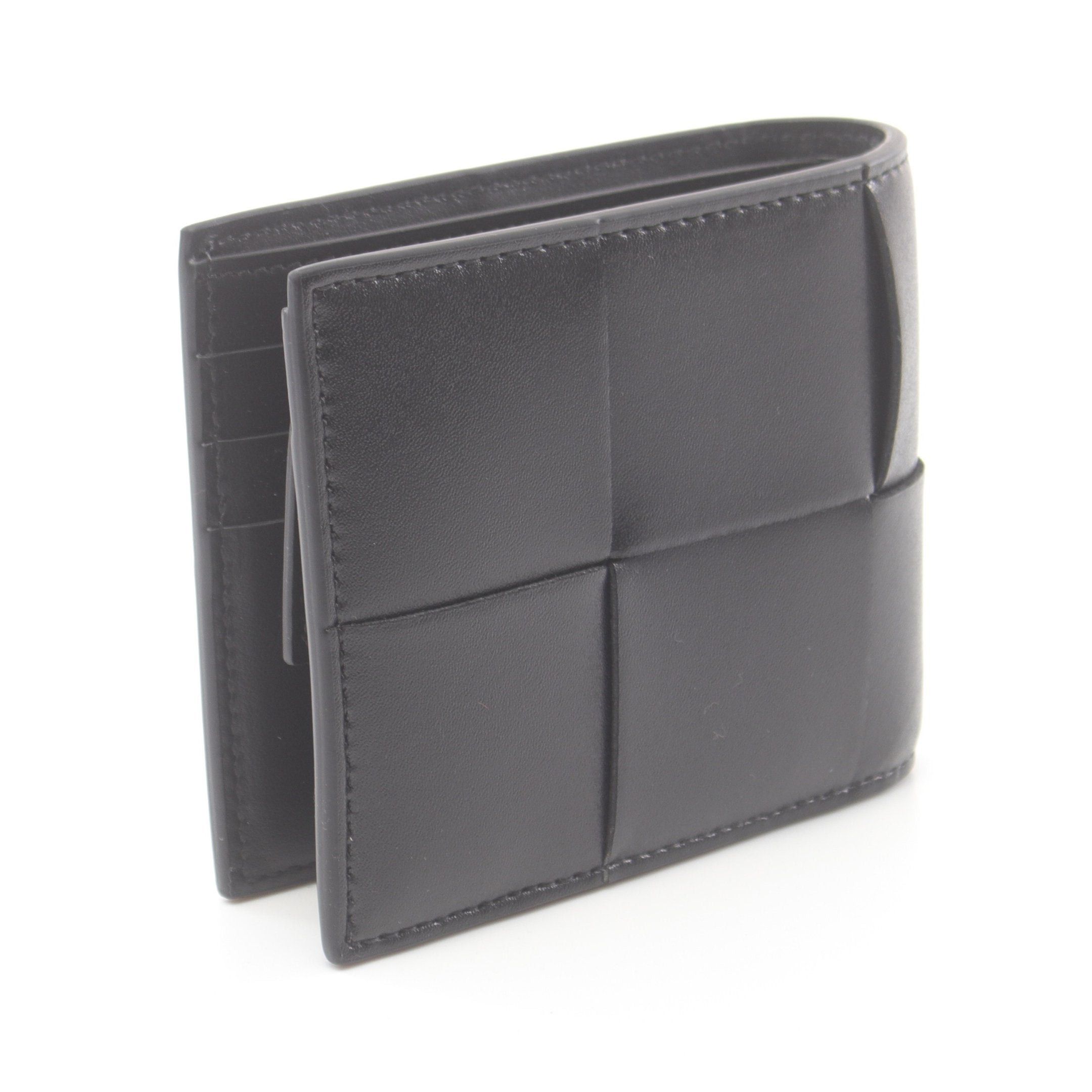 Bottega Veneta Bottega Veneta Maxi Intrecciato Bi-Fold Wallet Leather Black Size ONE SIZE - 2 Thumbnail
