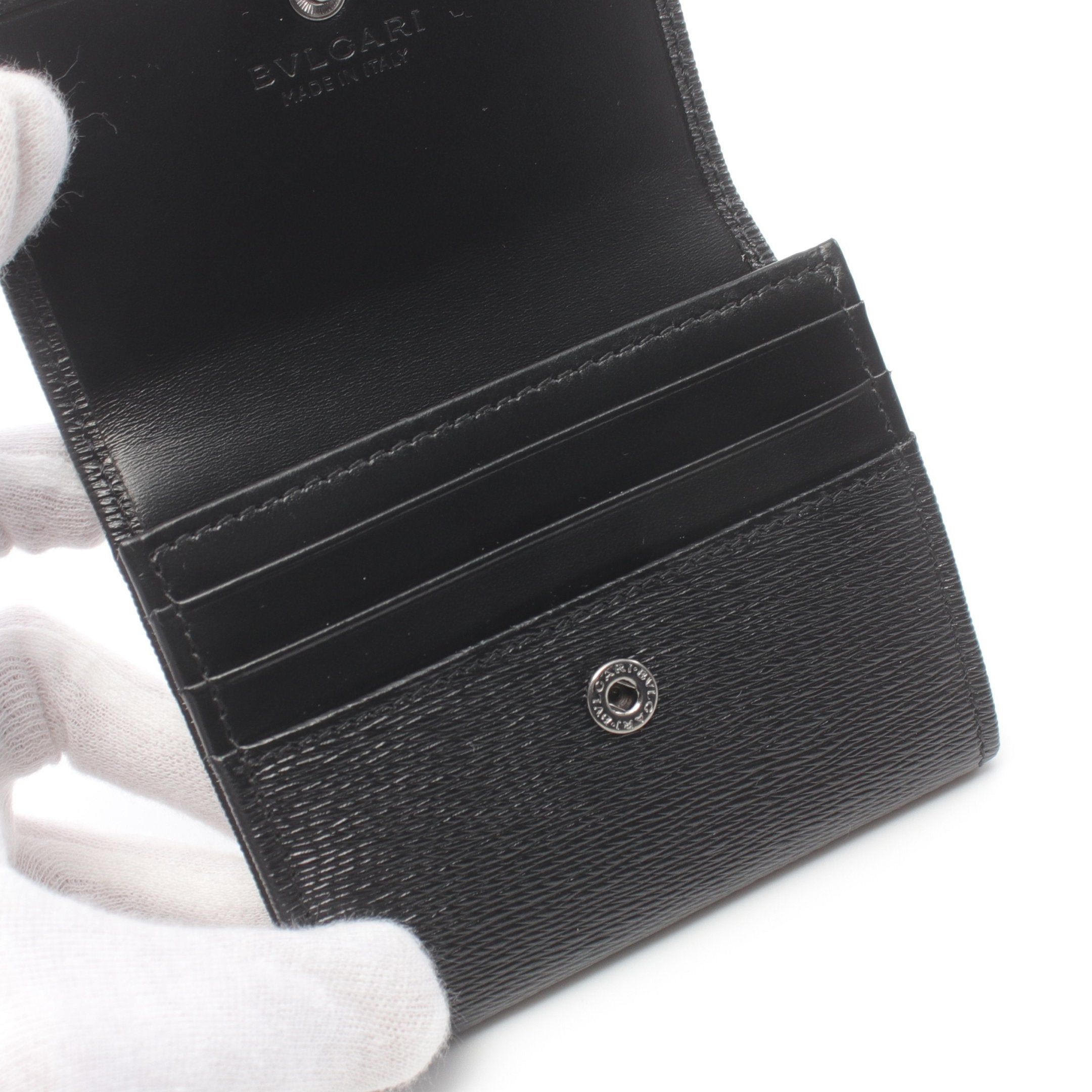 Bvlgari Bvlgari Coin Purse Leather Black Size ONE SIZE - 4 Thumbnail