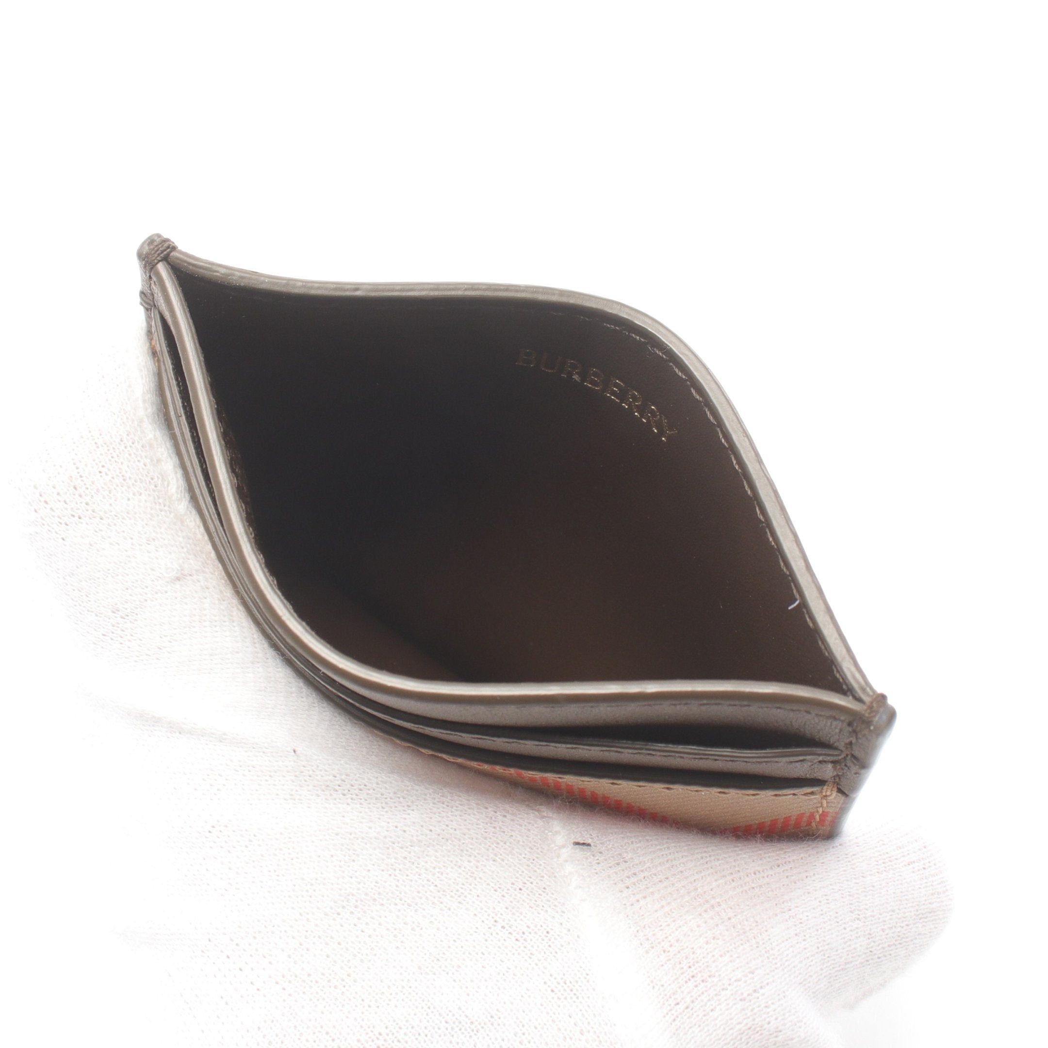 Burberry Burberry Check Card Case Leather Beige Brown Multicolor Size ONE SIZE - 3 Thumbnail
