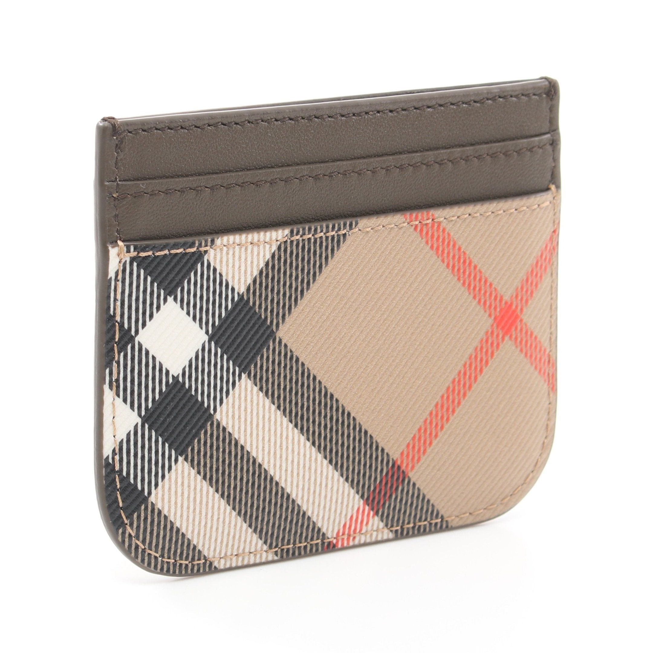 Burberry Burberry Check Card Case Leather Beige Brown Multicolor Size ONE SIZE - 2 Thumbnail