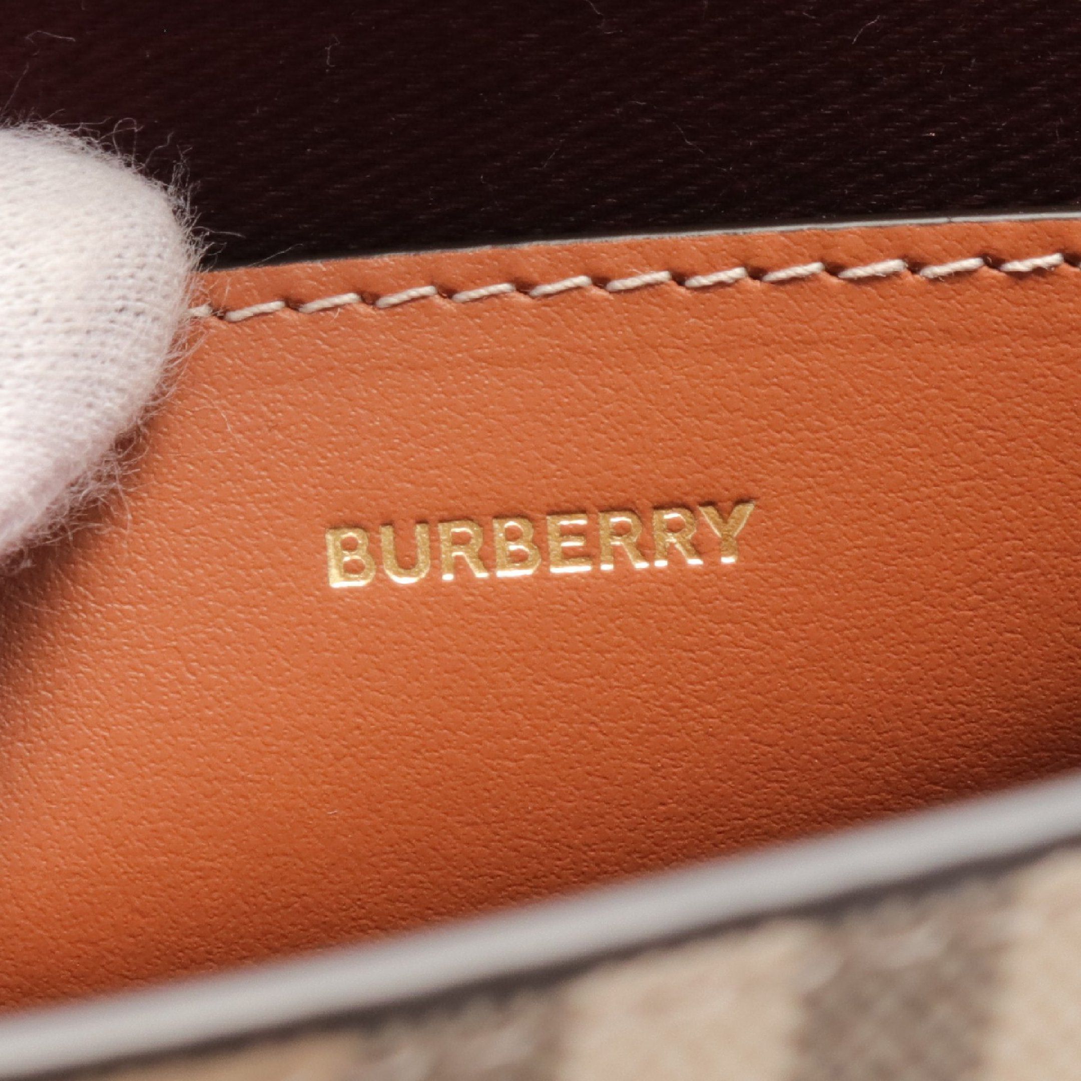 Burberry Burberry Shoulder Bag Check Leather Beige Brown Multicolor Size ONE SIZE - 4 Thumbnail