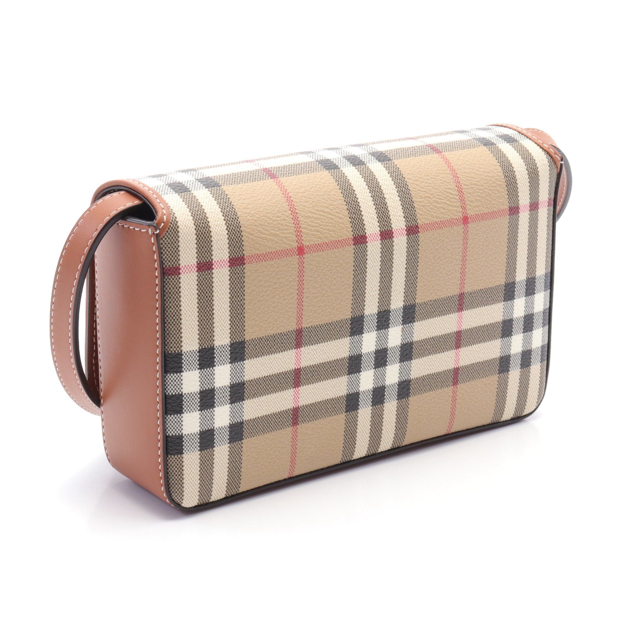 Burberry Burberry Shoulder Bag Check Leather Beige Brown Multicolor Size ONE SIZE - 2 Thumbnail