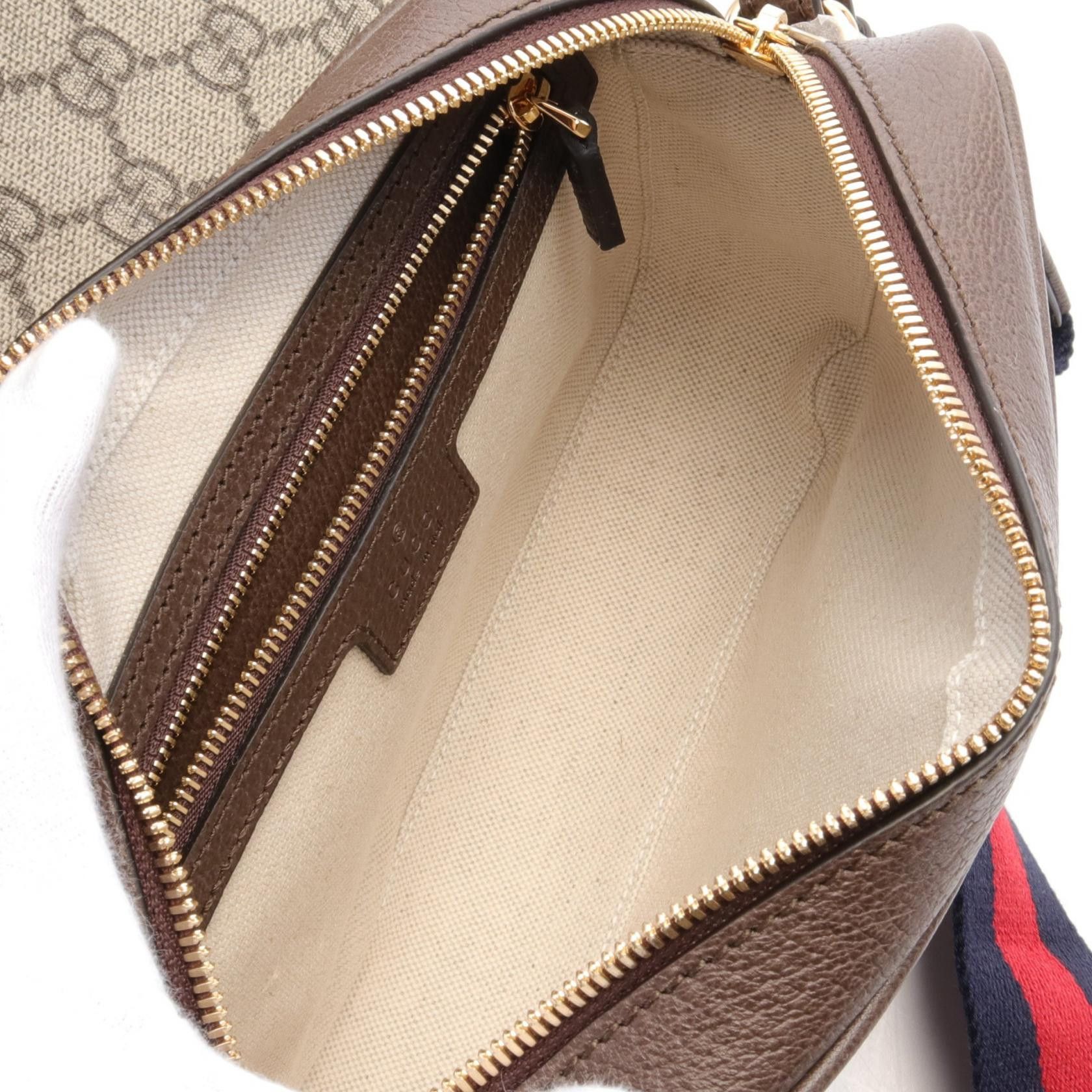 Gucci Gucci Ophidia Small Gg Supreme Shoulder Bag Coated Canvas Leather Beige Brown Size ONE SIZE - 3 Thumbnail