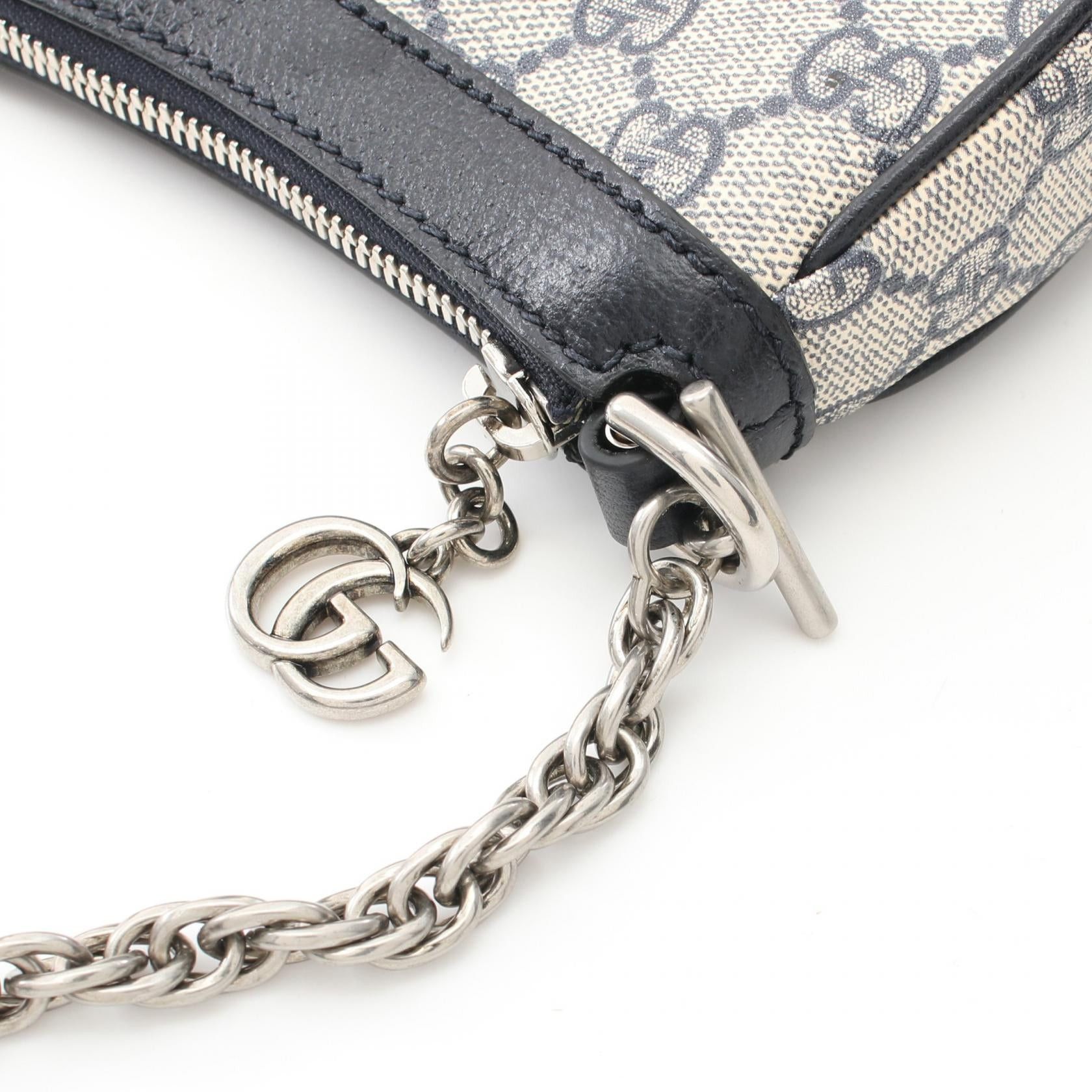 Gucci Gucci Ophidia Small Gg Supreme Handbag Coated Canvas Leather Beige Navy Size ONE SIZE - 5 Thumbnail