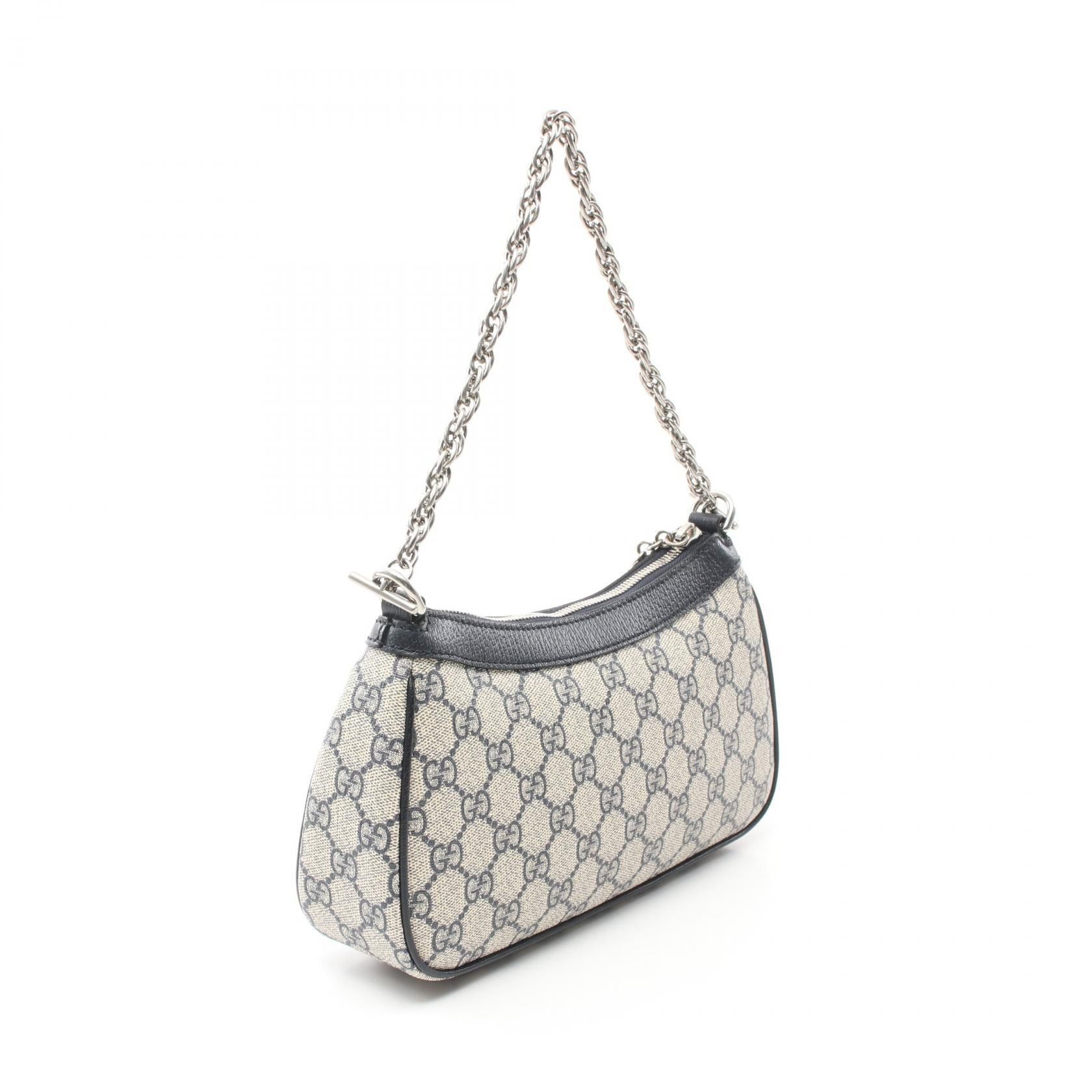Gucci Gucci Ophidia Small Gg Supreme Handbag Coated Canvas Leather Beige Navy Size ONE SIZE - 2 Thumbnail