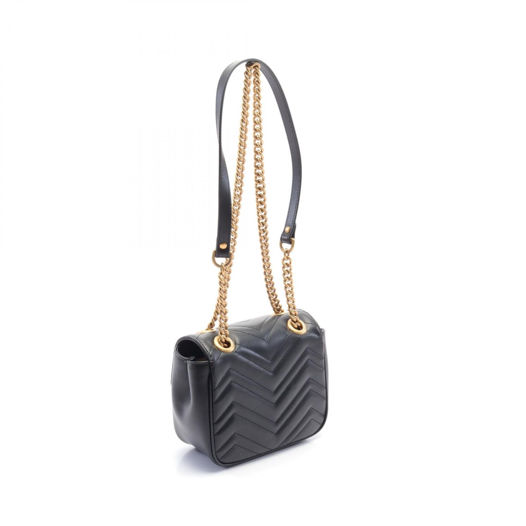 Gucci Gucci Gg Marmont Quilting Mini Shoulder Bag Leather Black Size ONE SIZE - 2 Thumbnail