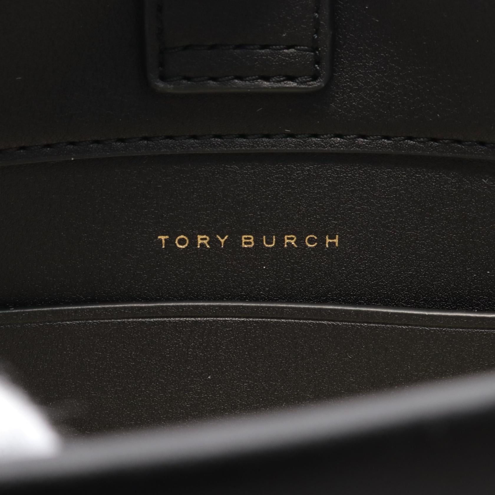 Tory Burch Tory Burch Logo Mini Bag Handbag Leather Black Size ONE SIZE - 4 Thumbnail