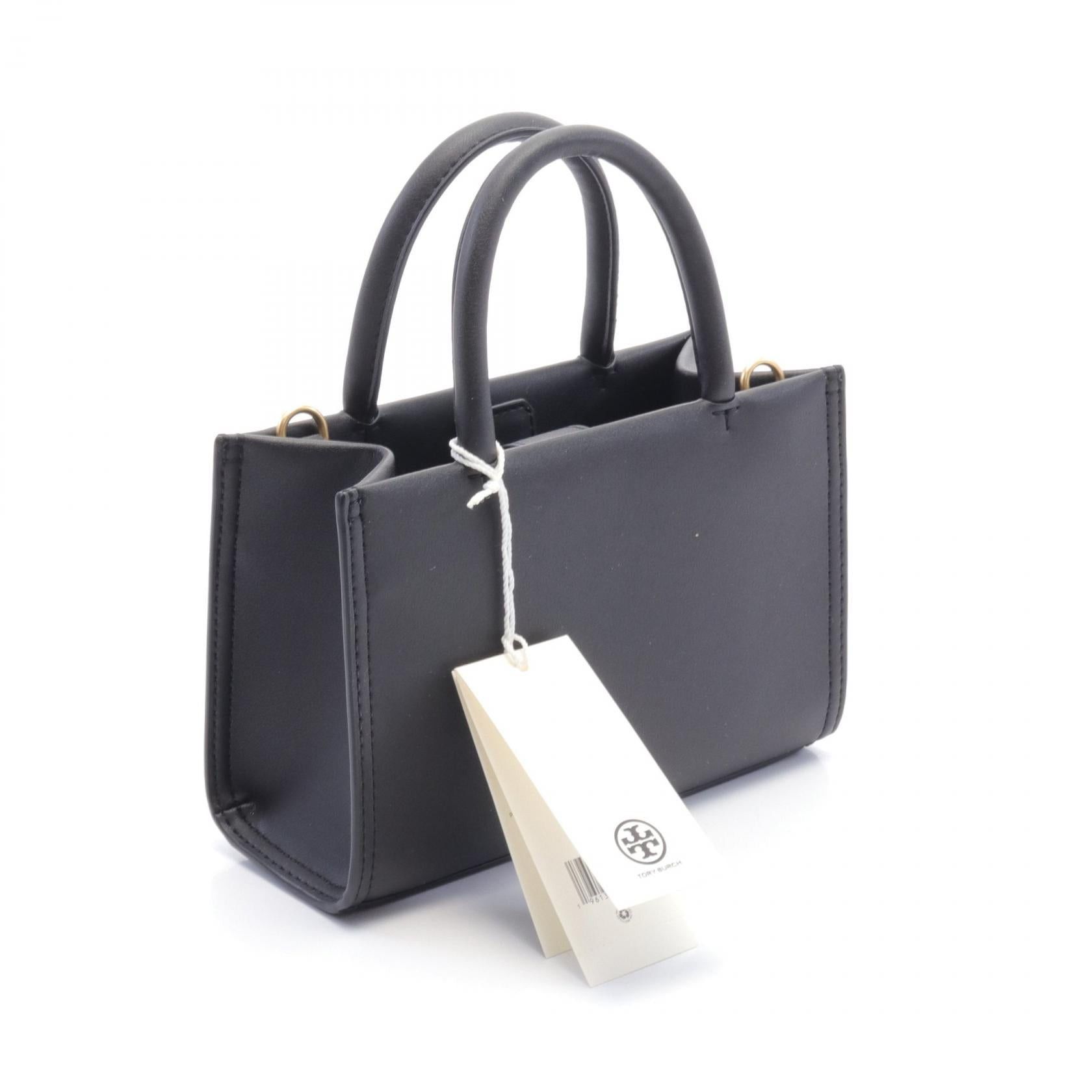 Tory Burch Tory Burch Logo Mini Bag Handbag Leather Black Size ONE SIZE - 2 Thumbnail