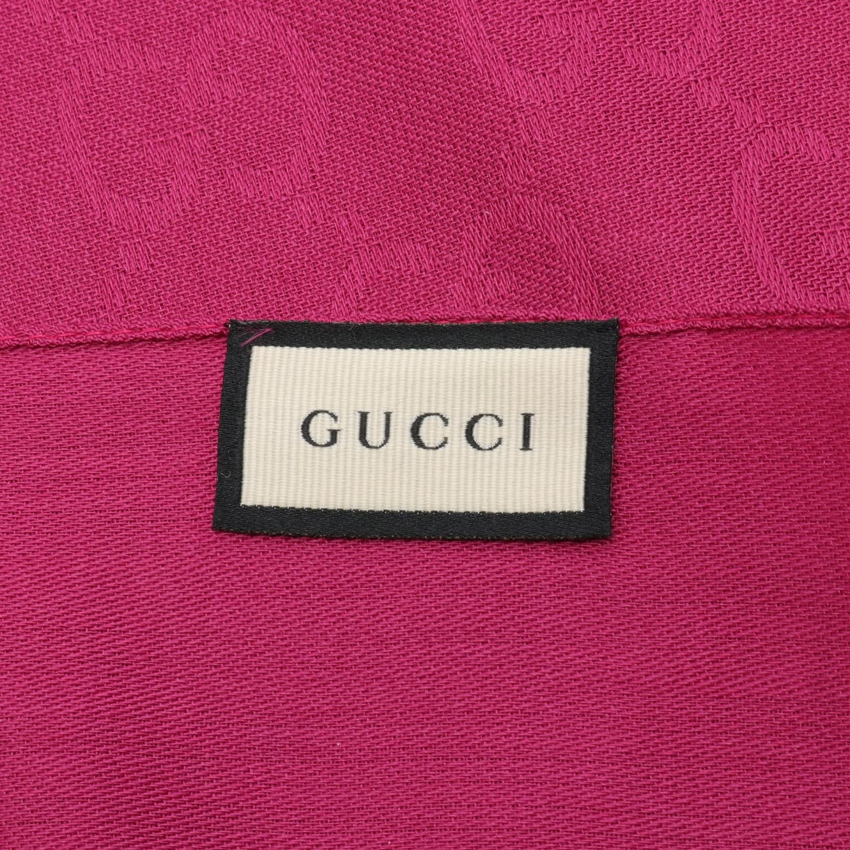 Gucci Gucci Gg Pattern Stall Wool Silk Pink Size ONE SIZE - 2 Thumbnail
