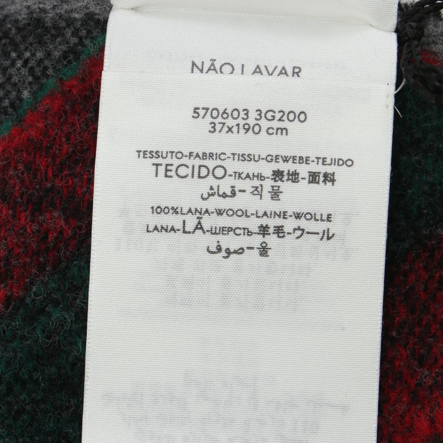 Gucci Gucci Scarf Wool Black Gray Multicolor Size ONE SIZE - 2 Thumbnail