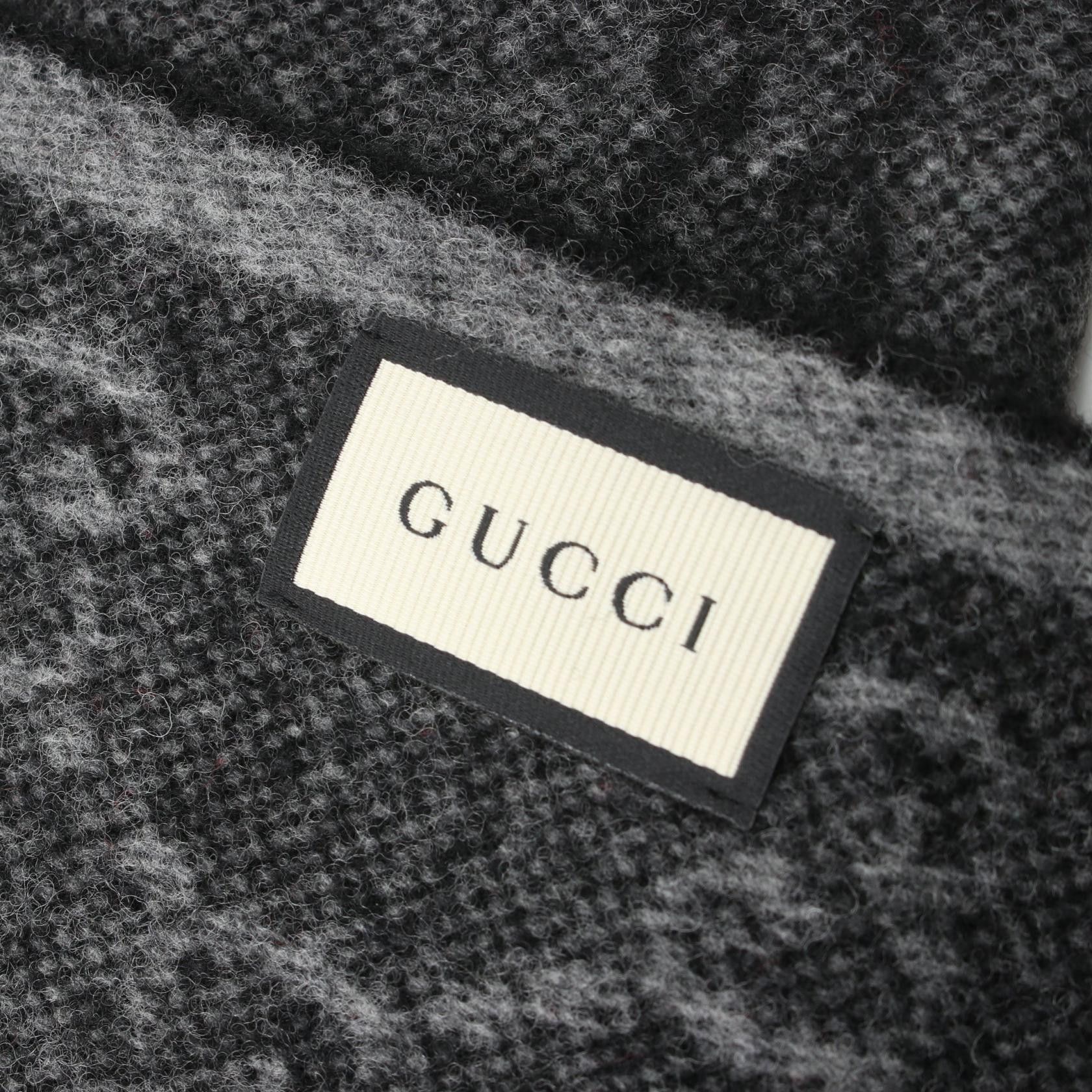 Gucci Gucci Scarf Wool Black Gray Multicolor Size ONE SIZE - 2 Thumbnail