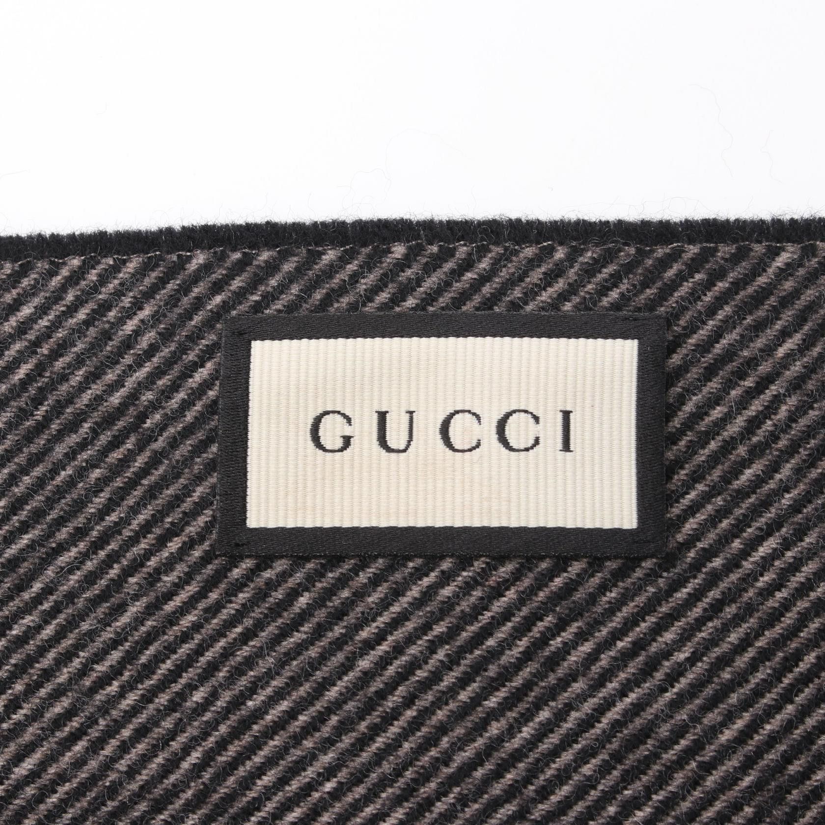 Gucci Gucci Scarf Wool Black Brown Multicolor Size ONE SIZE - 2 Thumbnail