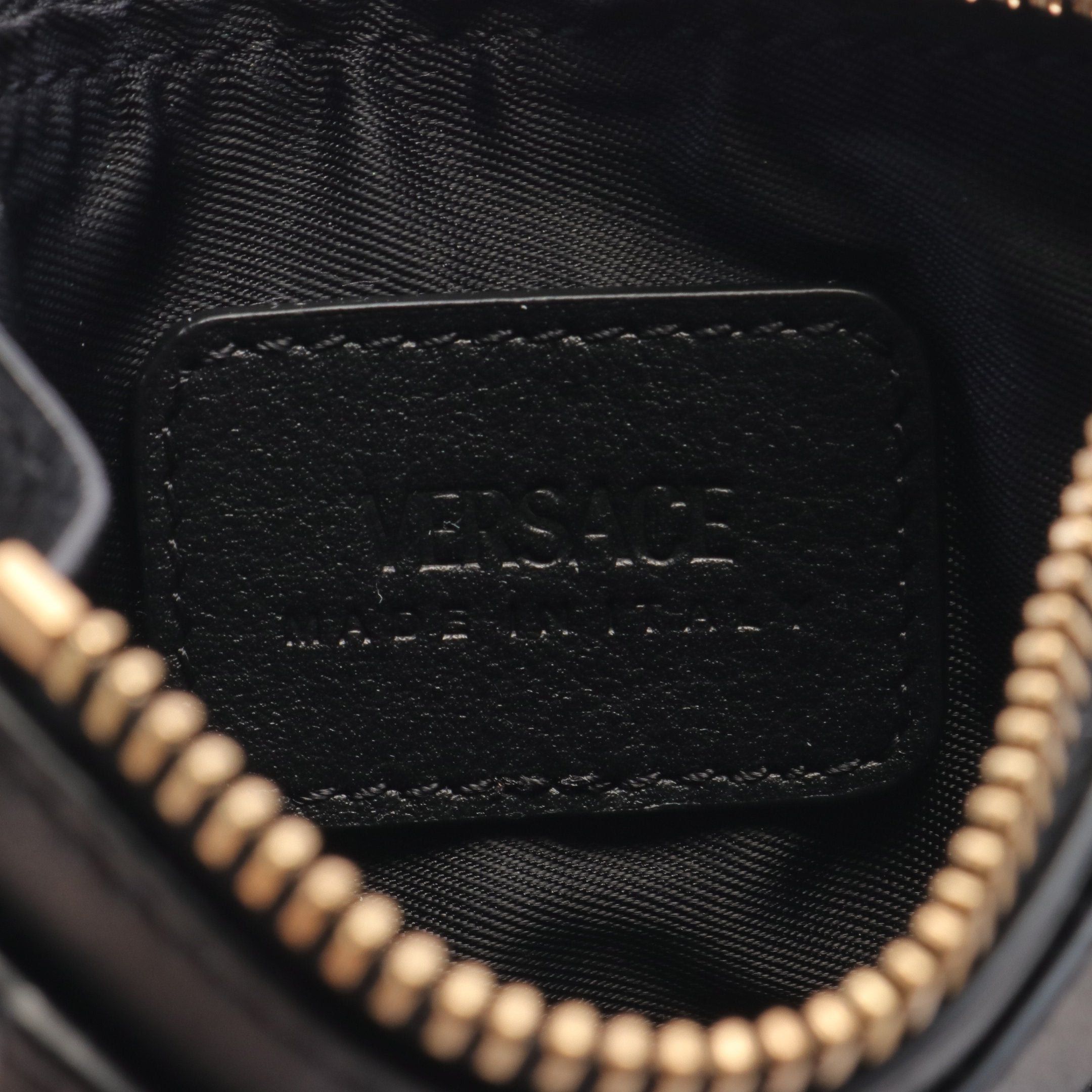 Versace Versace Medusa Coin Purse Card Case Leather Black Size ONE SIZE - 4 Thumbnail