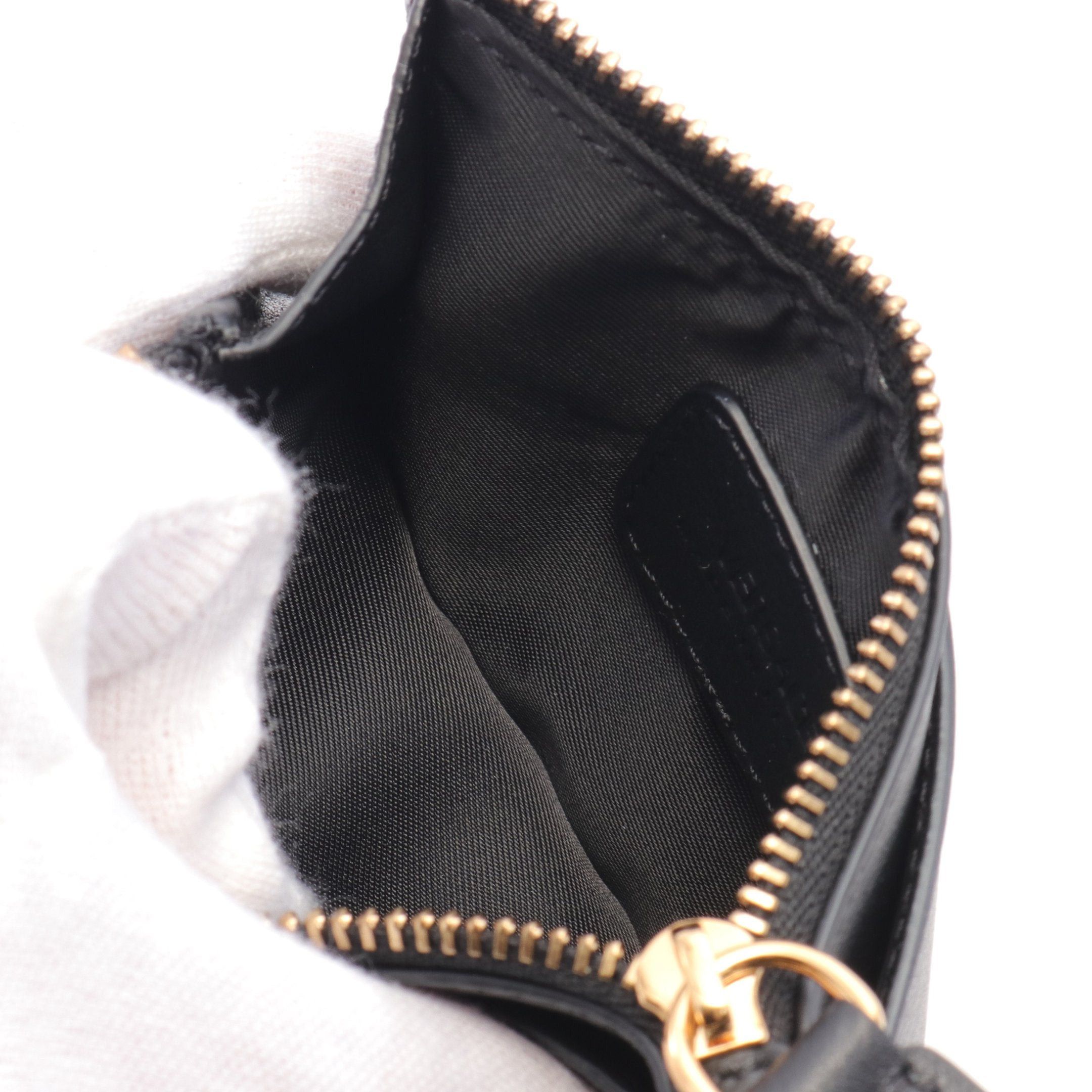 Versace Versace Medusa Coin Purse Card Case Leather Black Size ONE SIZE - 3 Thumbnail