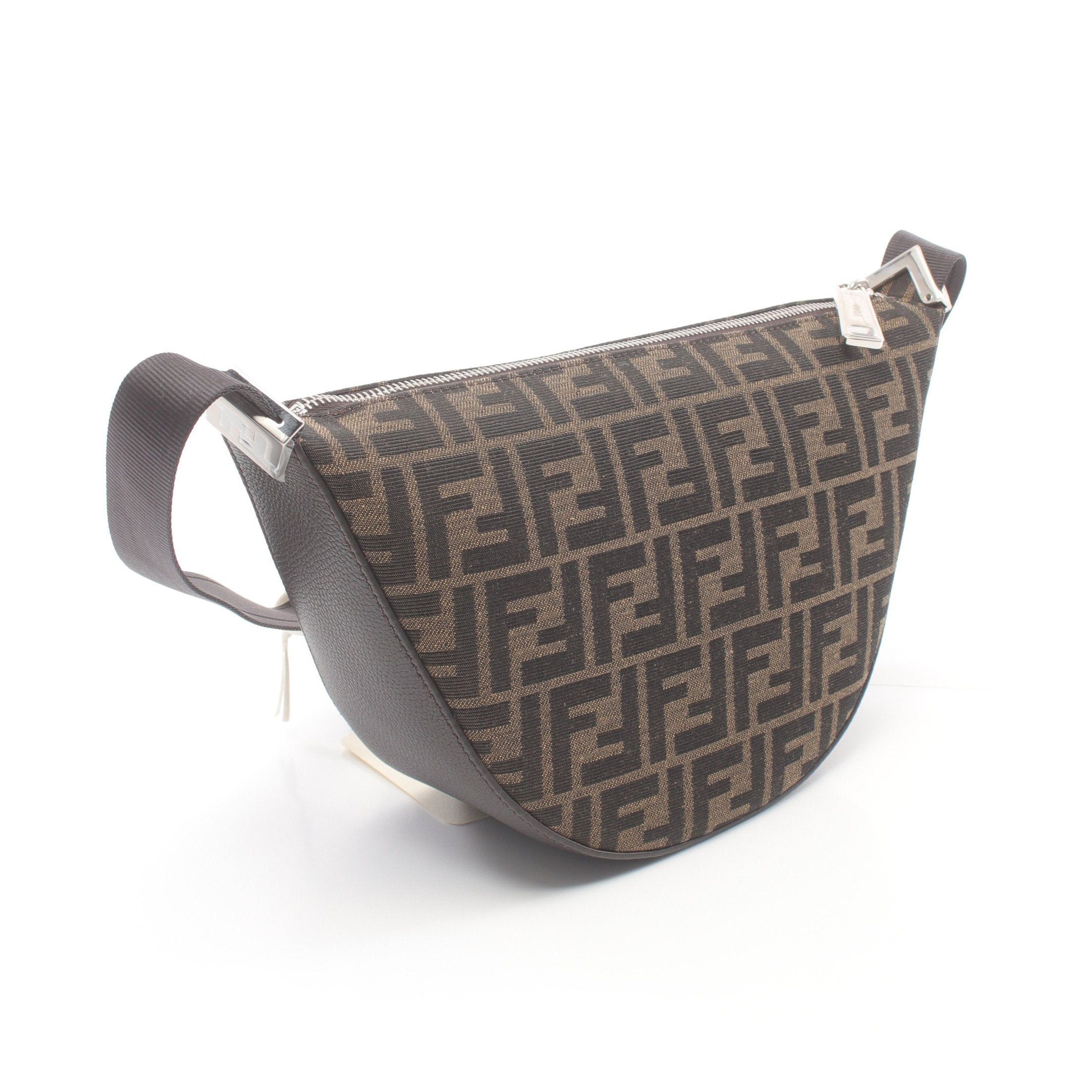 Fendi Fendi Melon Small Shoulder Bag Canvas Leather Brown Dark Size ONE SIZE - 2 Thumbnail