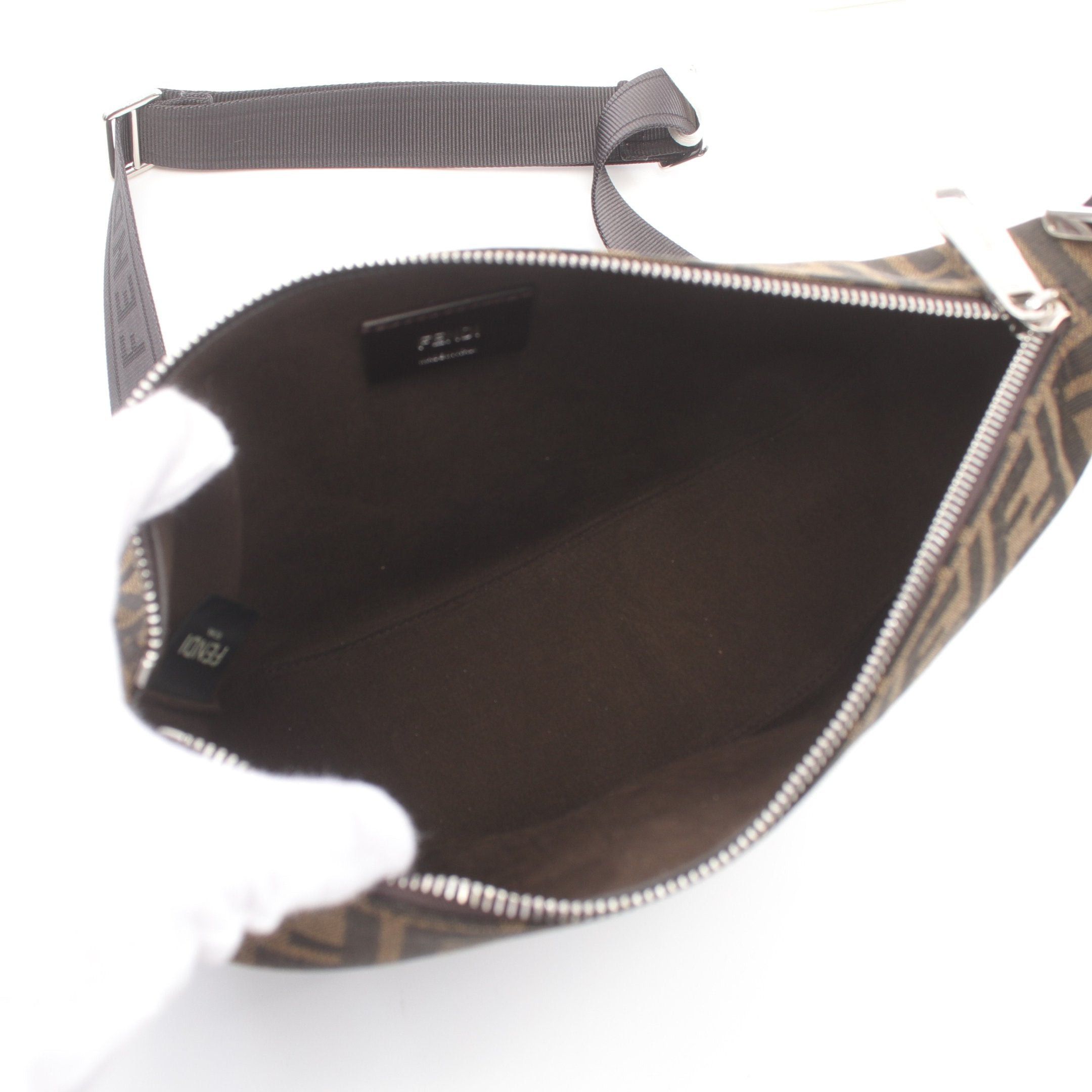 Fendi Fendi Melon Small Shoulder Bag Canvas Leather Brown Dark Size ONE SIZE - 3 Thumbnail