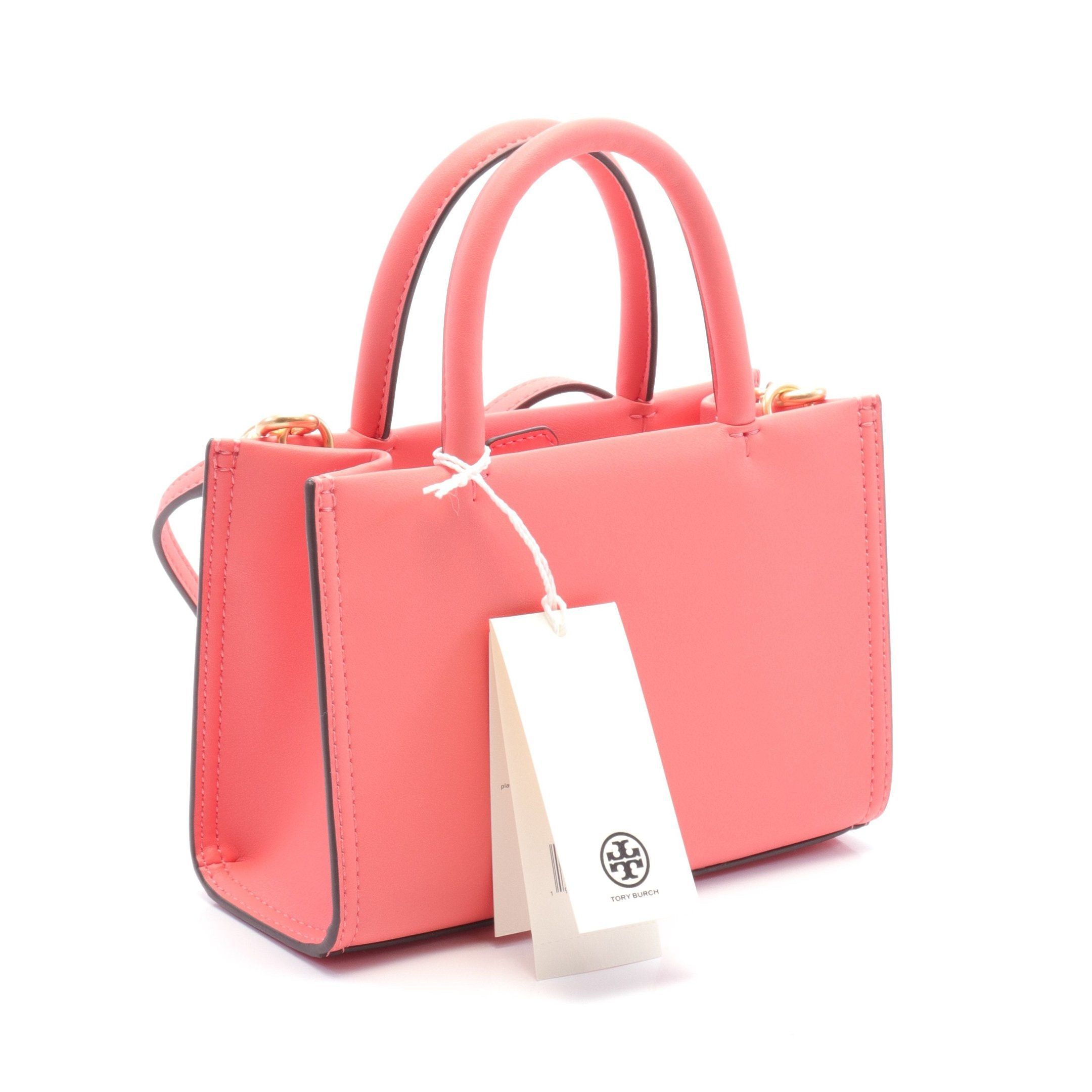 Tory Burch Tory Burch Ella Bio Mini Handbag Tote Bag Fake Leather Coral Pink Size ONE SIZE - 2 Thumbnail