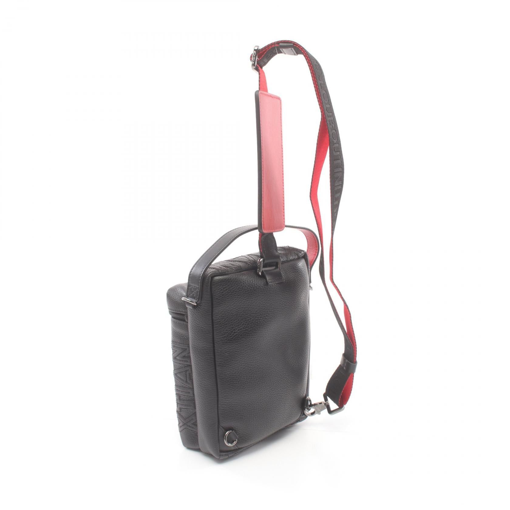 Christian Louboutin Christian Louboutin Loubideal Sneakers Body Bag Leather Black Red Size ONE SIZE - 2 Thumbnail