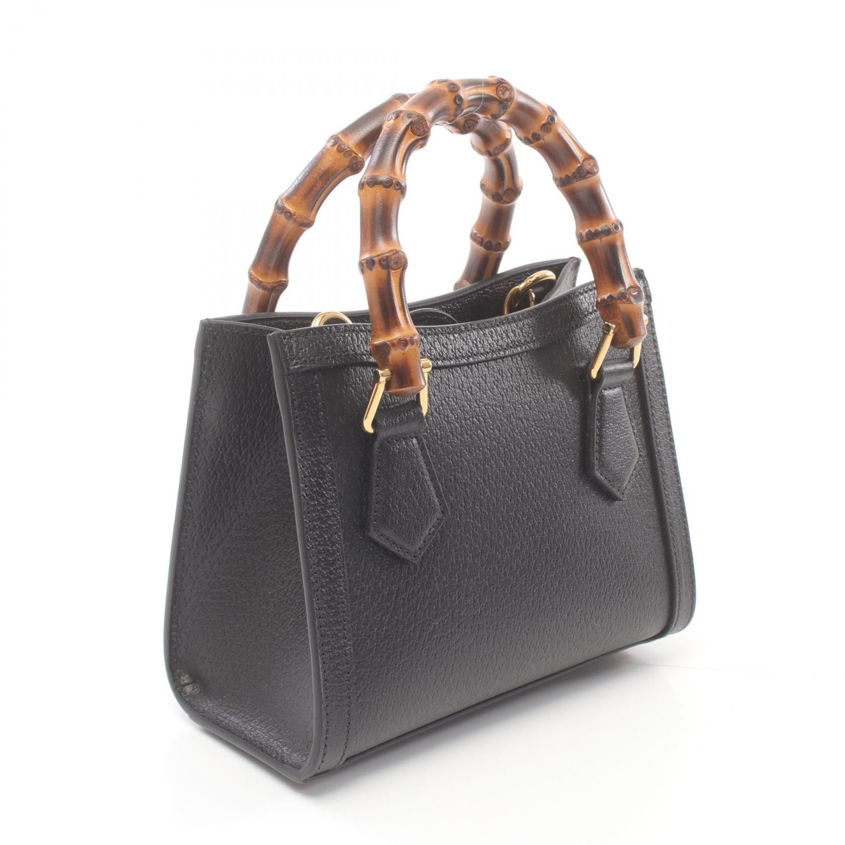 Gucci Gucci Diana Mini Bamboo Handbag Tote Bag Leather Black Size ONE SIZE - 2 Thumbnail
