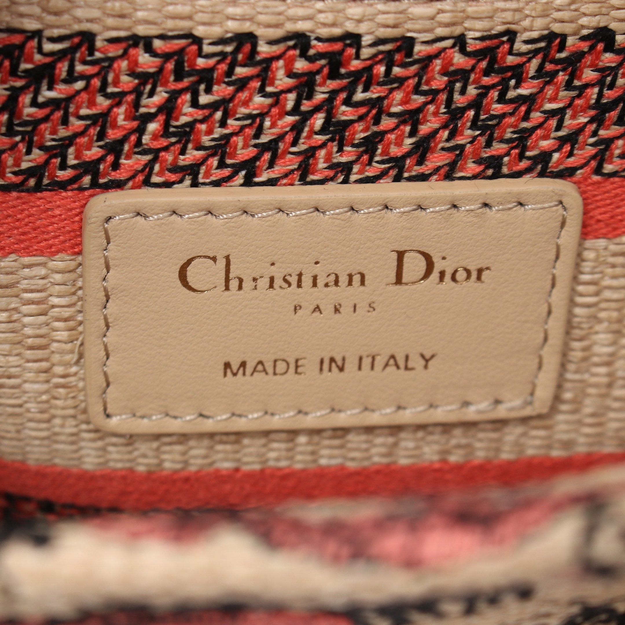 Dior Dior Lady Medium Handbag Canvas Beige Orange Red Size ONE SIZE - 4 Thumbnail