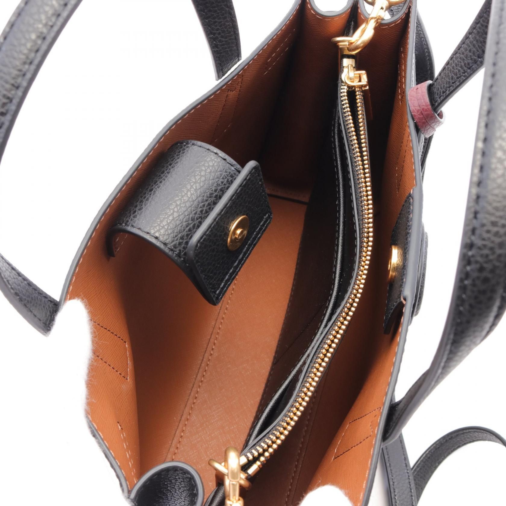 Tory Burch Tory Burch Robinson Handbag Tote Bag Leather Black Size ONE SIZE - 3 Thumbnail