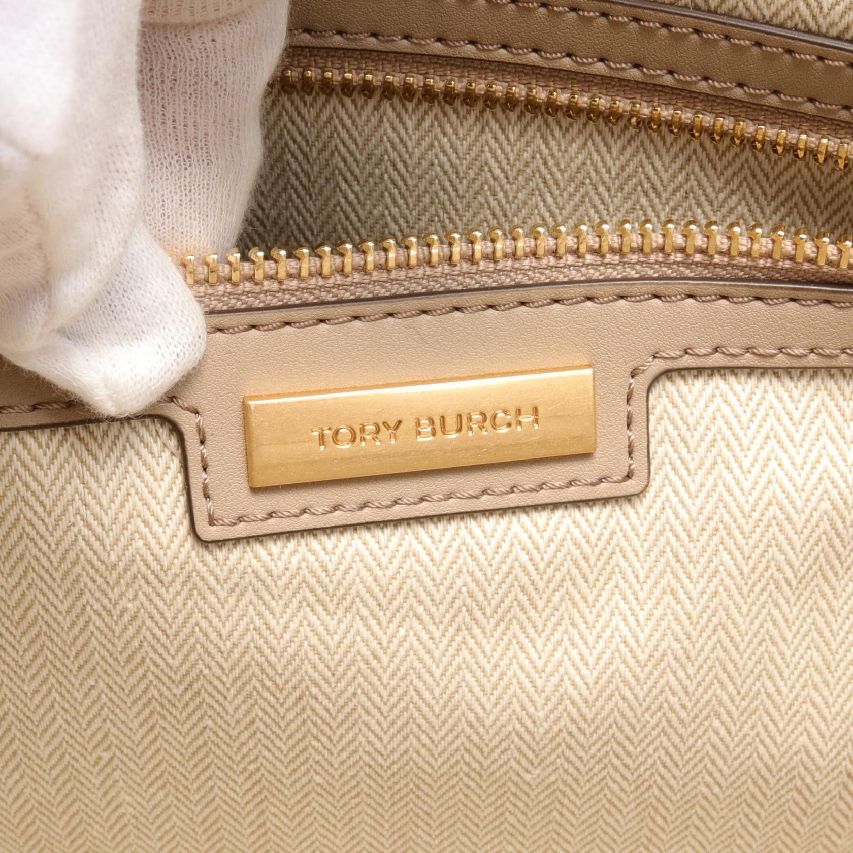 Tory Burch Tory Burch Ella Bio Small Tote Handbag Bag Others Fake Leather Beige Size ONE SIZE - 4 Thumbnail