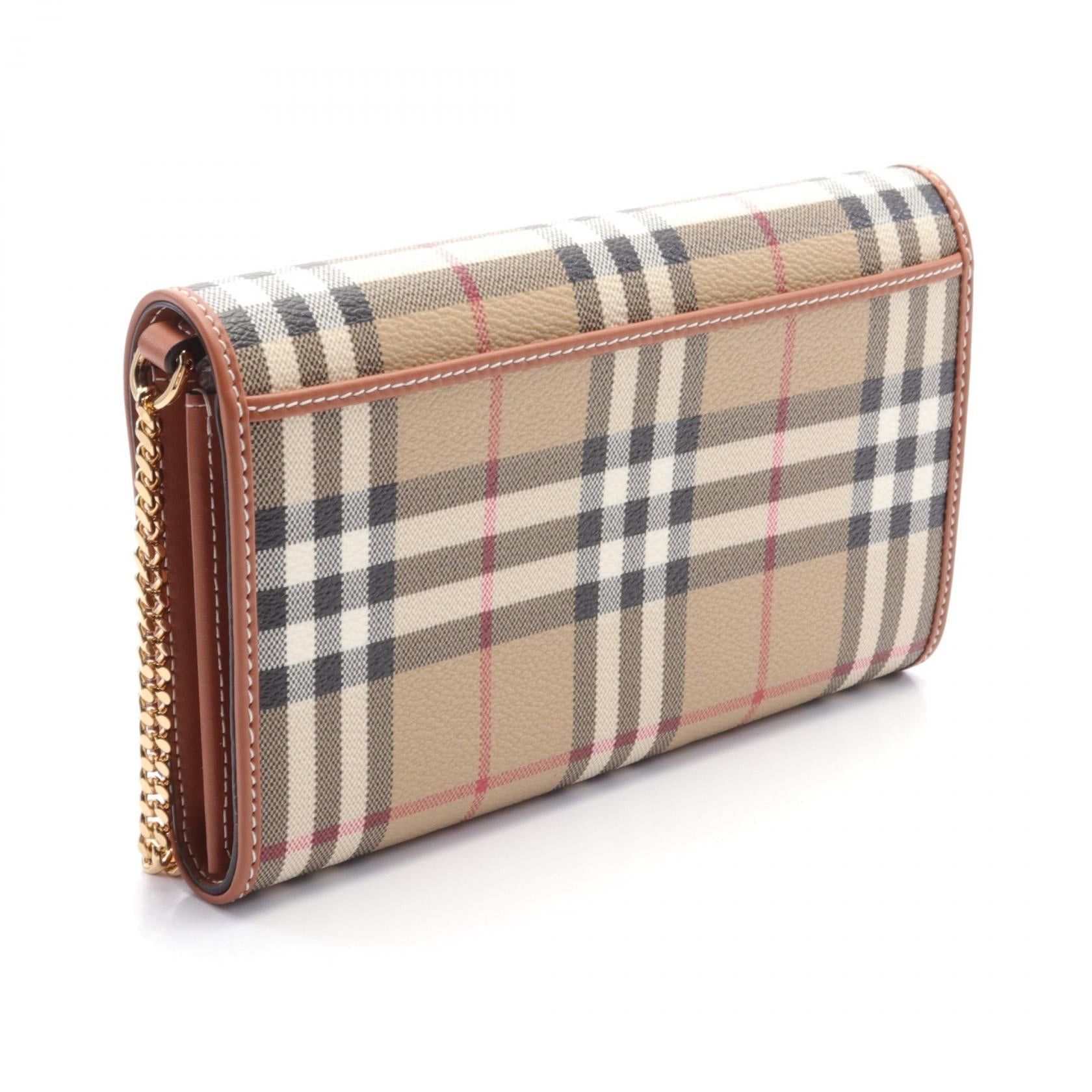 Burberry Burberry Hannah Shoulder Bag Coated Canvas Leather Beige Brown Multicolor Size ONE SIZE - 2 Thumbnail