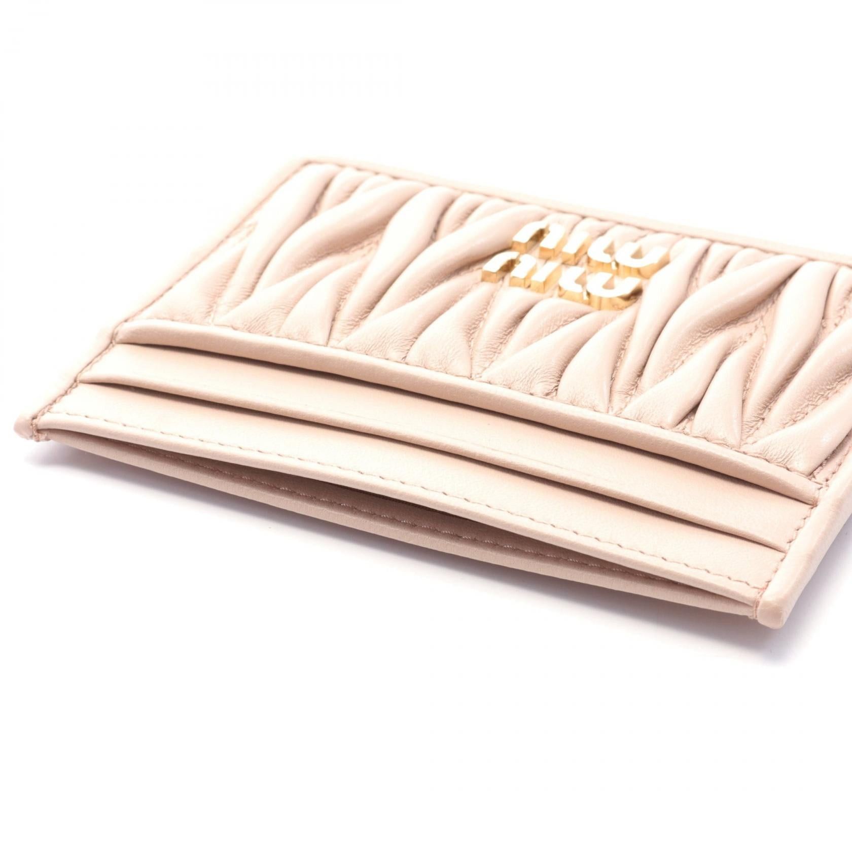 Miu Miu Miu Miu Matelasse Card Case Leather Pink Size ONE SIZE - 3 Thumbnail