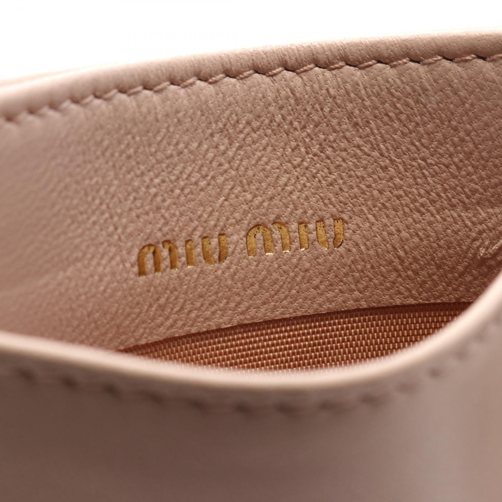Miu Miu Miu Miu Matelasse Card Case Leather Pink Size ONE SIZE - 4 Thumbnail