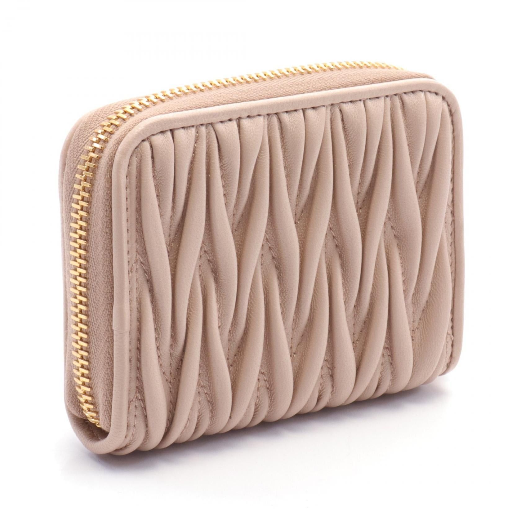 Miu Miu Miu Miu Matelasse Coin Purse Leather Pink Size ONE SIZE - 2 Thumbnail