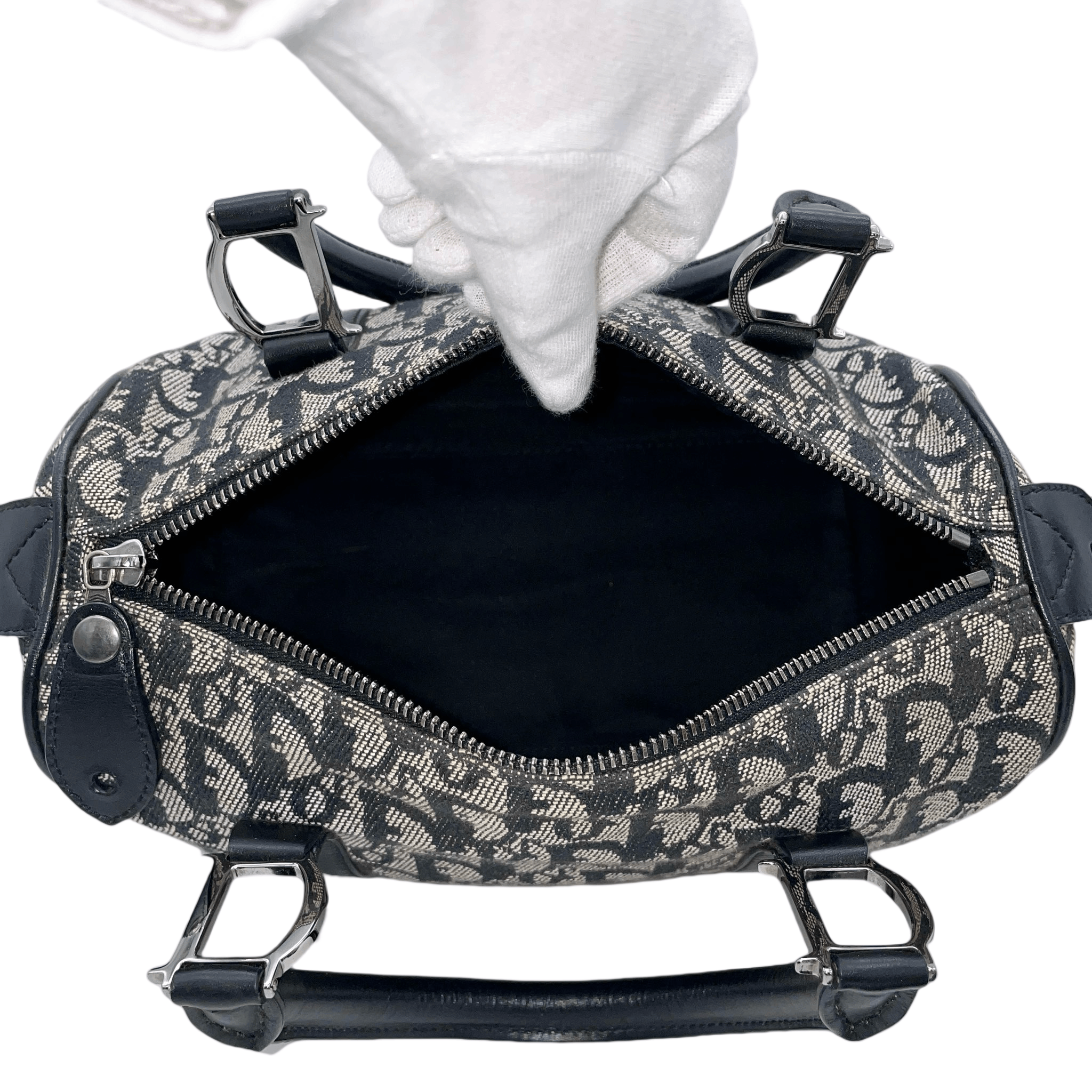 Dior Christian Dior Trotter Boston Handbag Black X Gray Size ONE SIZE - 13 Thumbnail