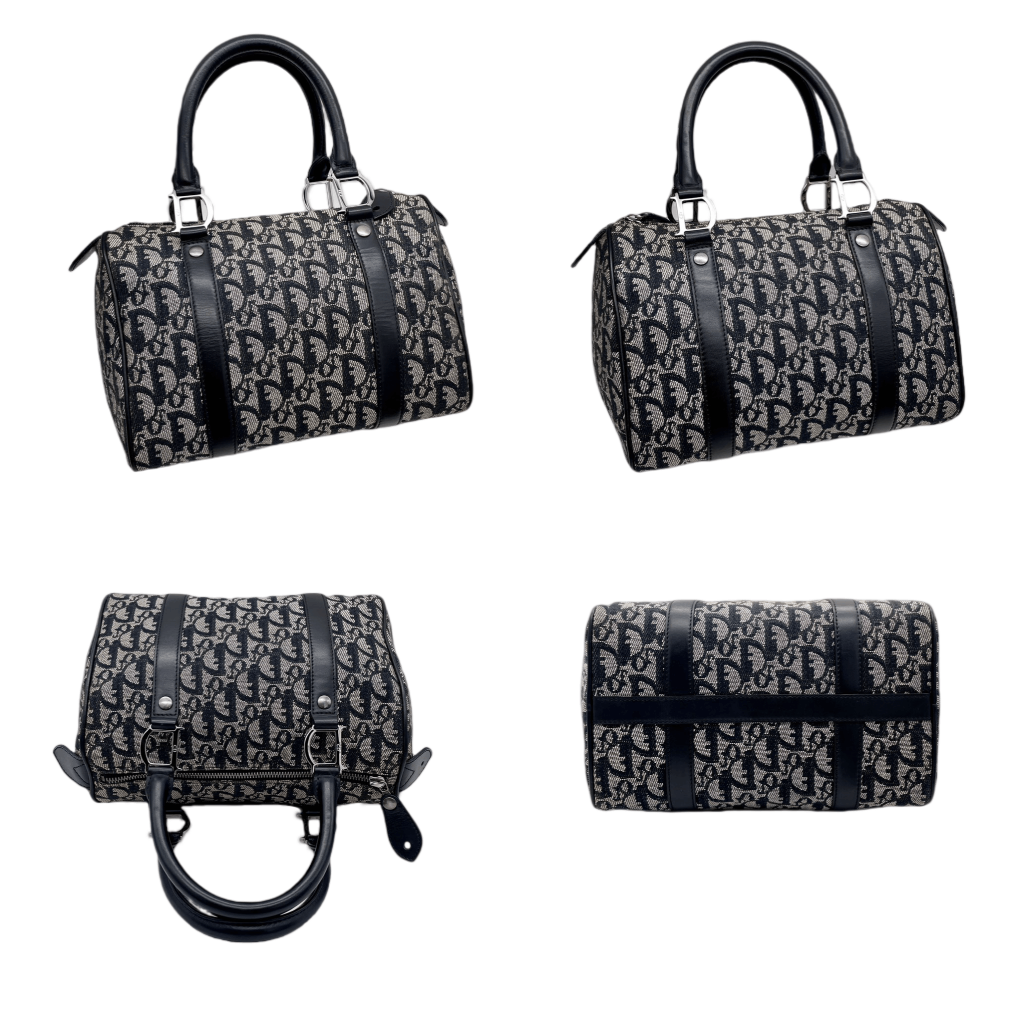 Dior Christian Dior Trotter Boston Handbag Black X Gray Size ONE SIZE - 8 Thumbnail