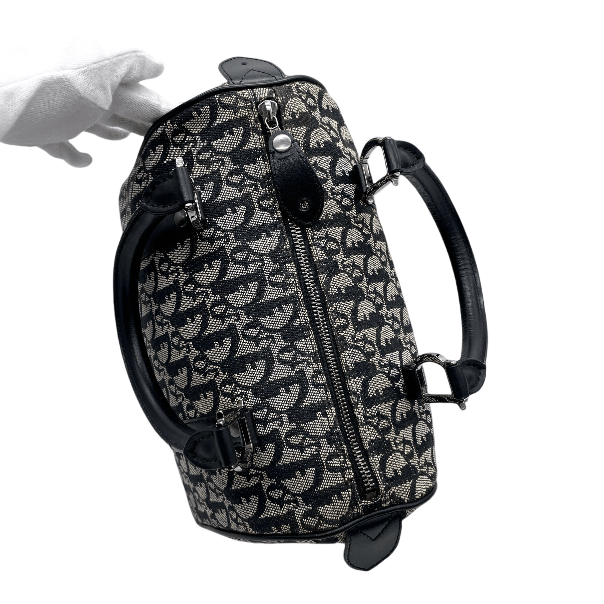 Dior Christian Dior Trotter Boston Handbag Black X Gray Size ONE SIZE - 5 Thumbnail