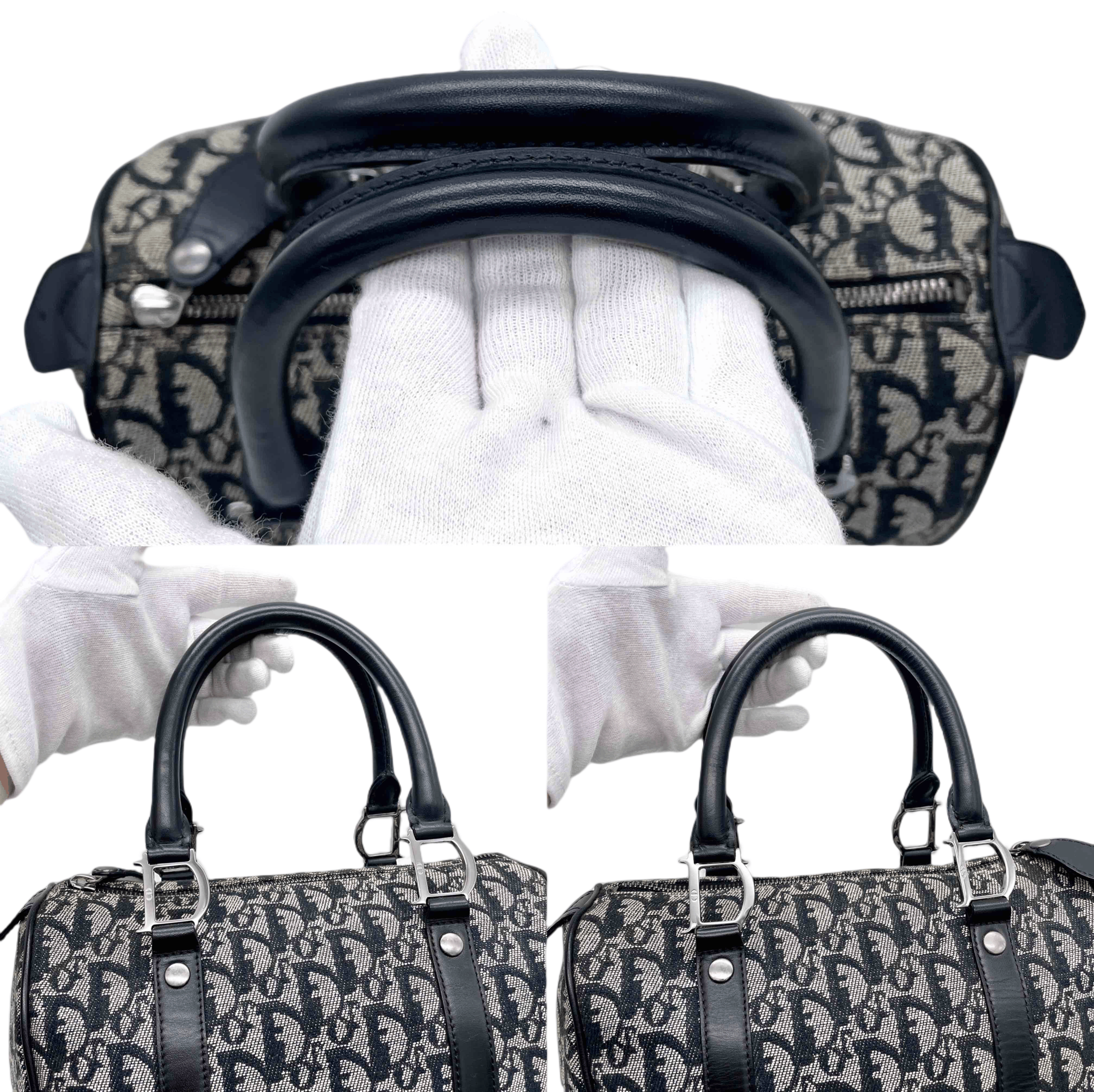 Dior Christian Dior Trotter Boston Handbag Black X Gray Size ONE SIZE - 12 Thumbnail
