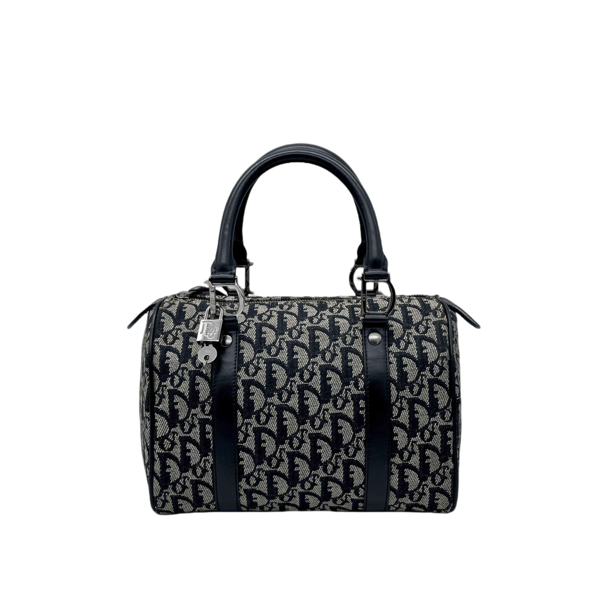 Dior Christian Dior Trotter Boston Handbag Black X Gray Size ONE SIZE - 4 Thumbnail